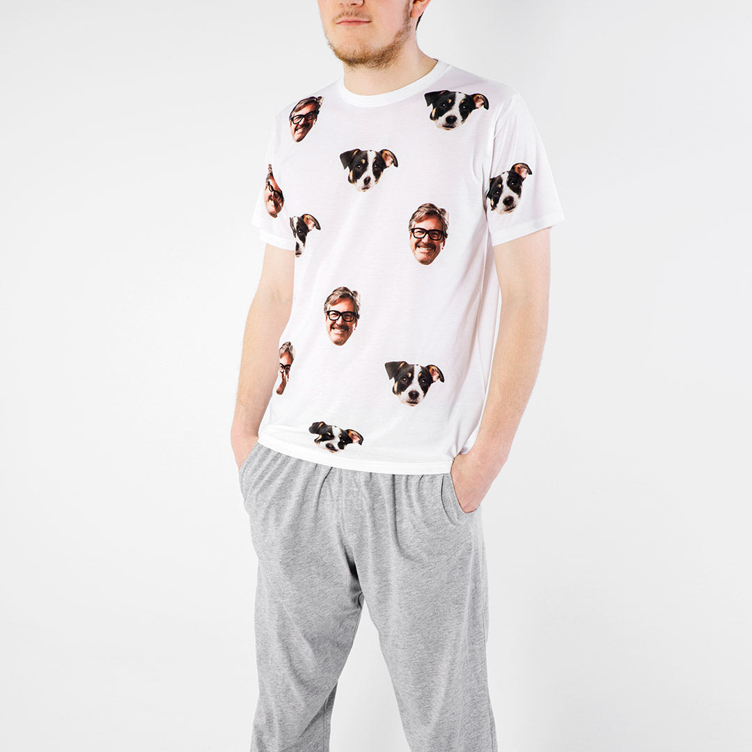 Dog & Owner Men's Pyjama Set With Faces