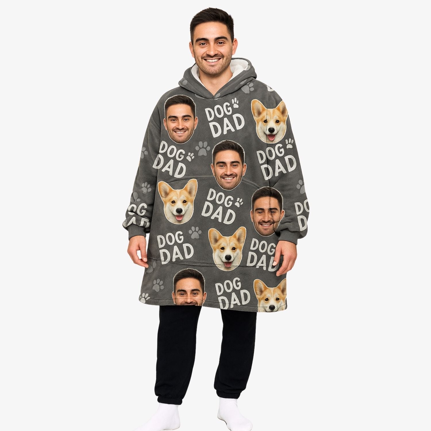 Dog Dad Personalised Hooded Blanket