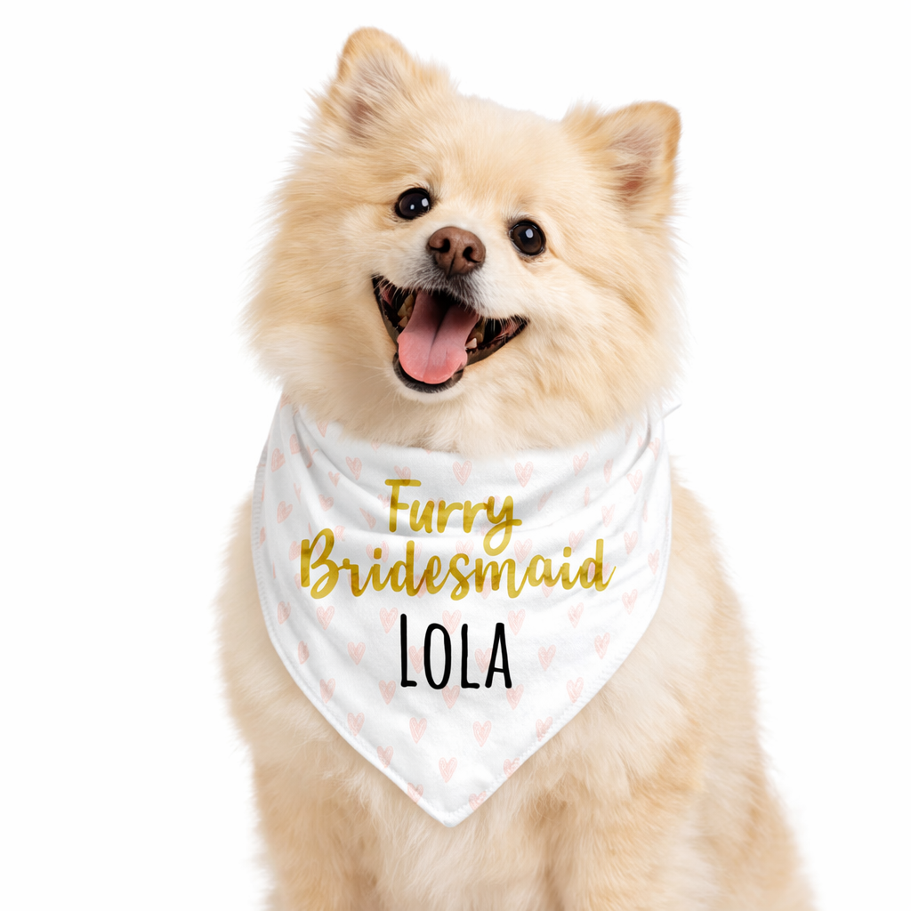 Furry Bridesmaid (Name) Personalised Dog Bandana