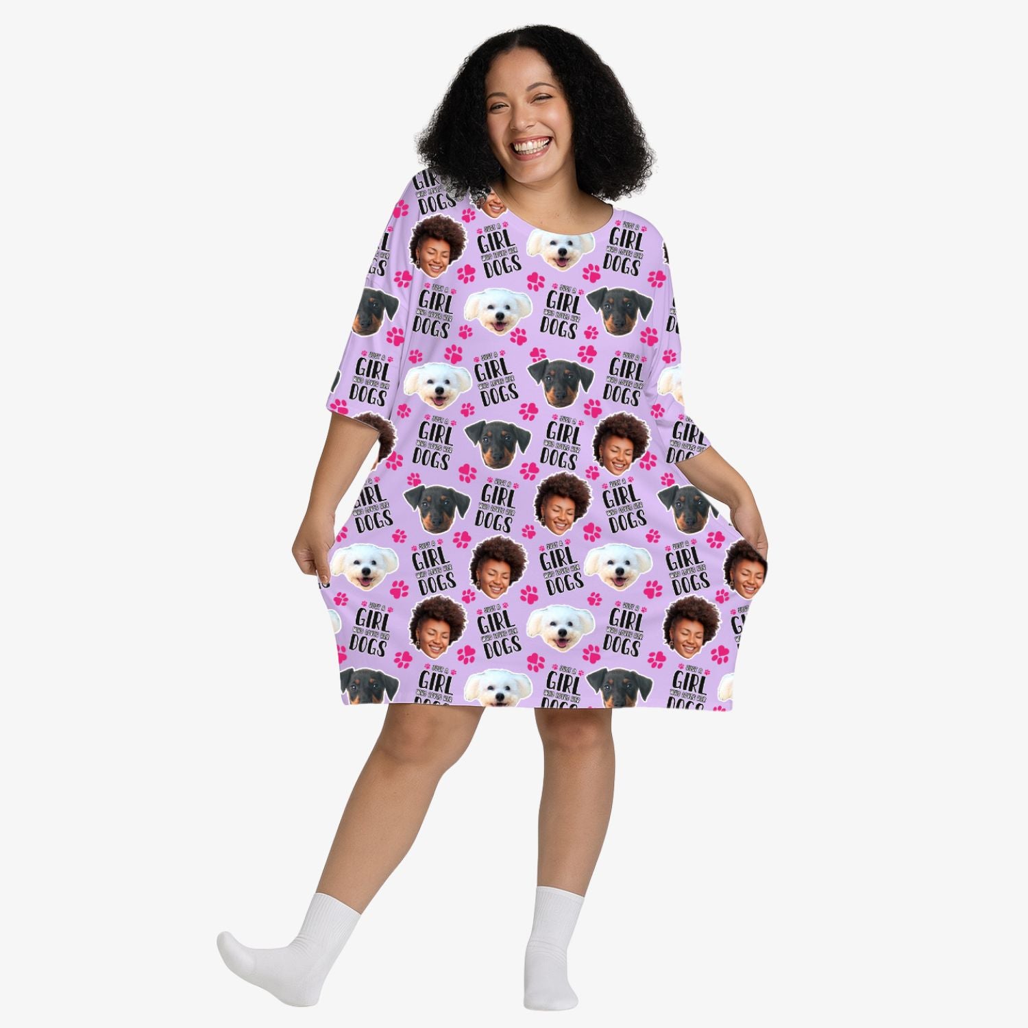 Just a Girl Who Loves Her Dogs Ladies Sleepy Nightshirt