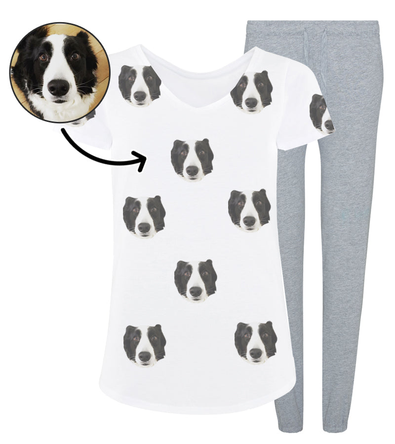 Ladies Pyjama Set With Dogs Photo