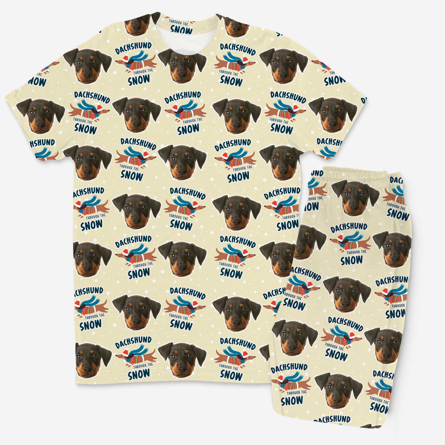 Dachshund Through The Snow Men's Personalised Pyjamas - Trouser Set
