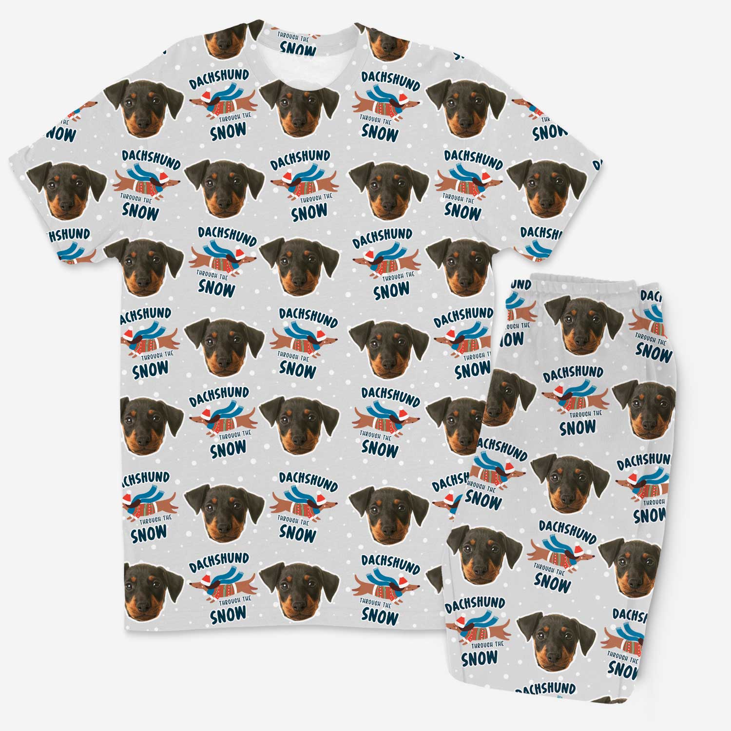 Dachshund Through The Snow Men's Personalised Pyjamas - Trouser Set