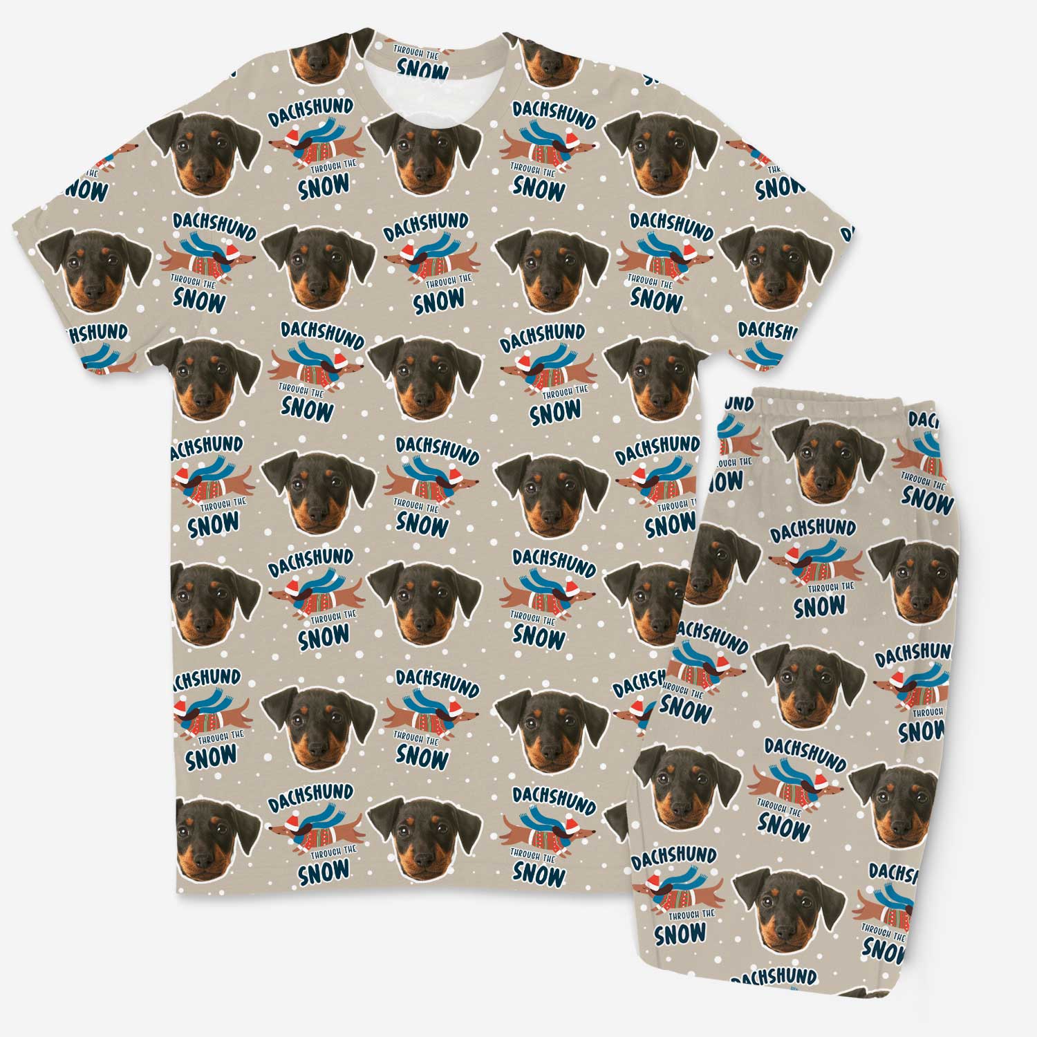 Dachshund Through The Snow Men's Personalised Pyjamas - Trouser Set