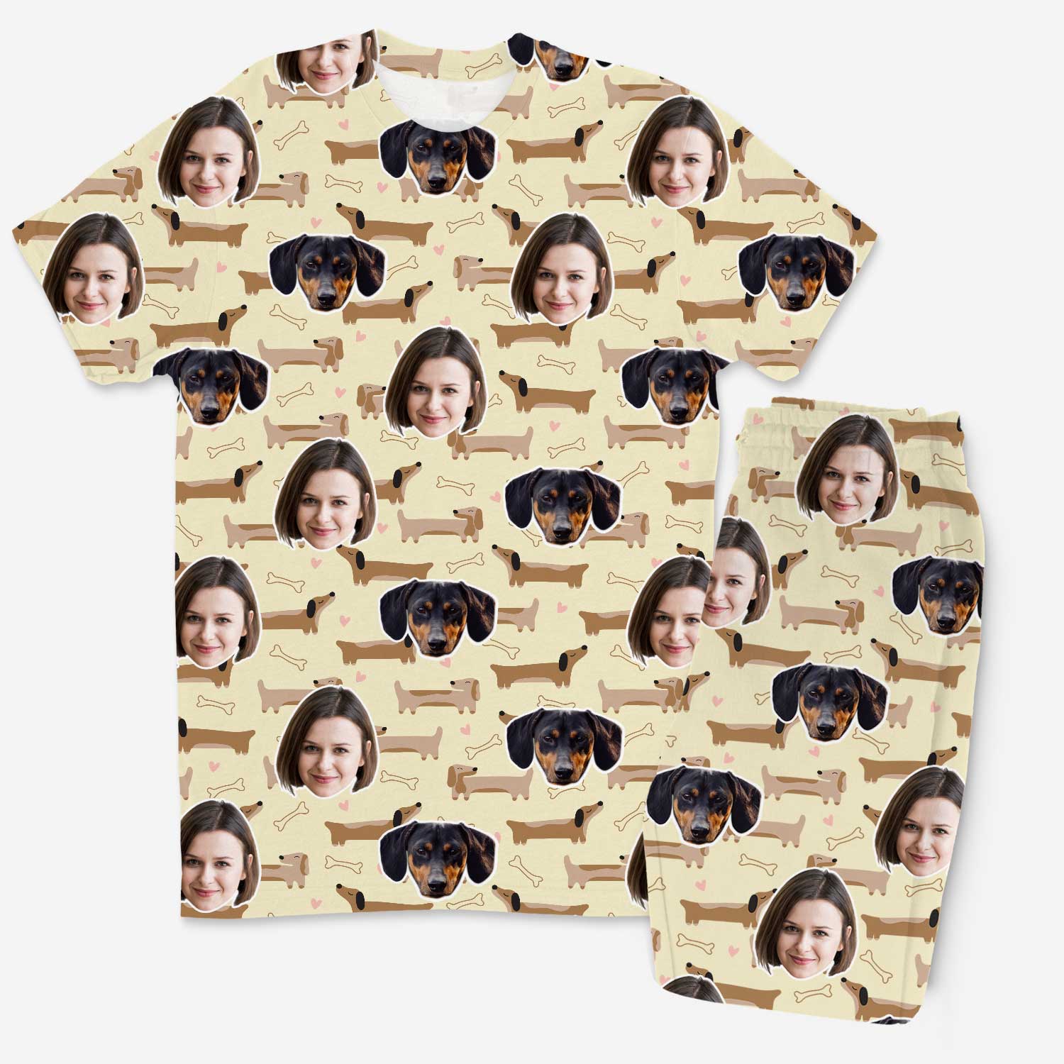 Dachshund Dog Pattern Men's Personalised Pyjamas - Trouser Set