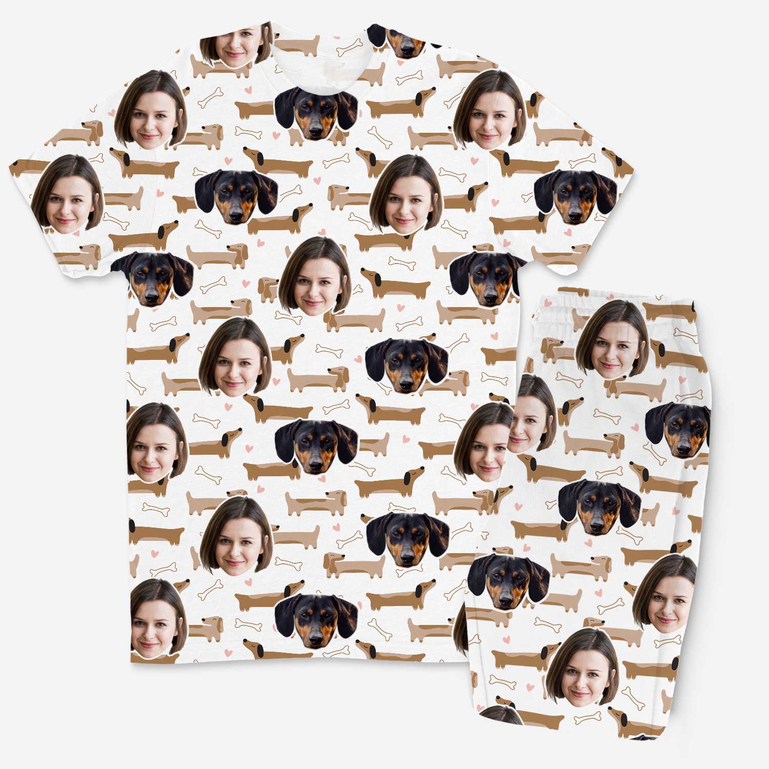 Dachshund Dog Pattern Men's Personalised Pyjamas - Trouser Set