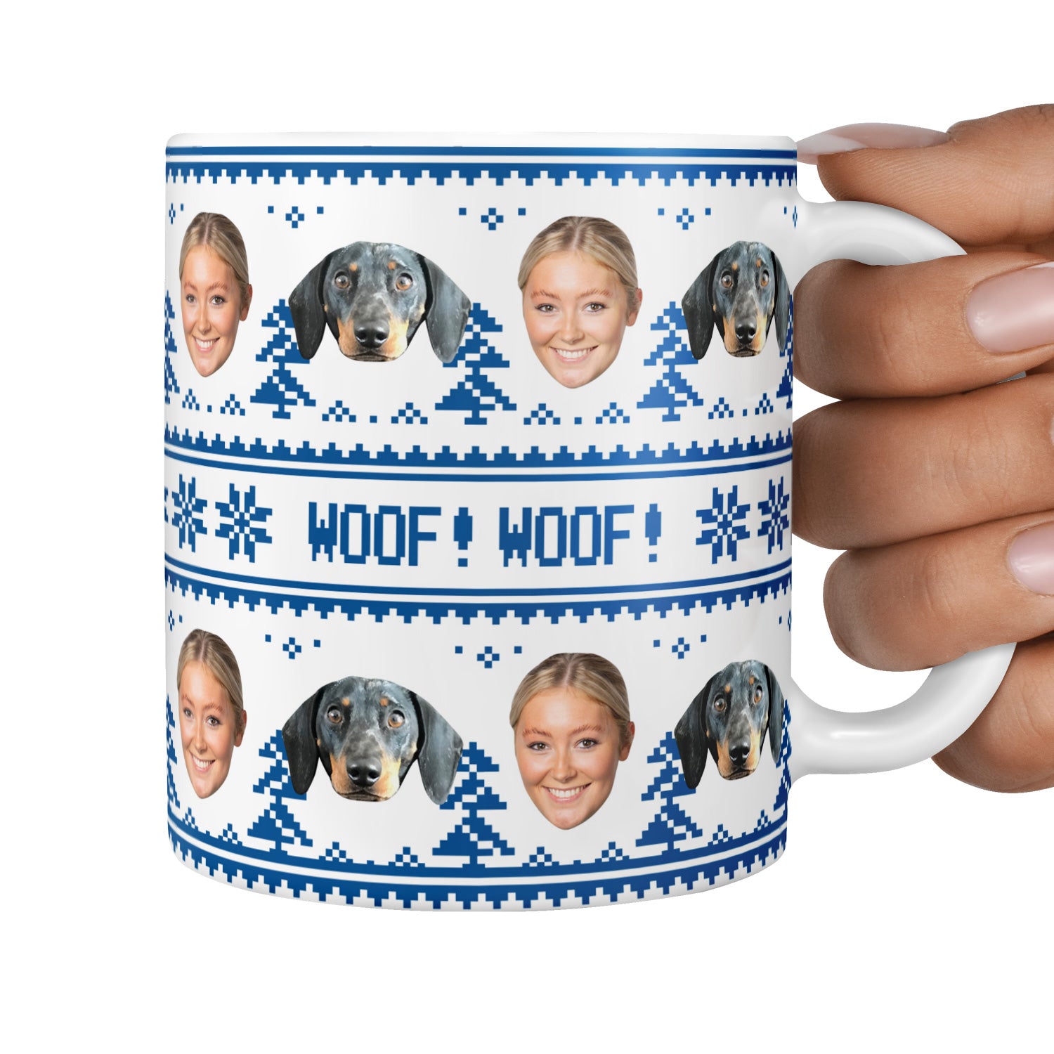 Nordic Woof Woof Personalised Christmas Mug