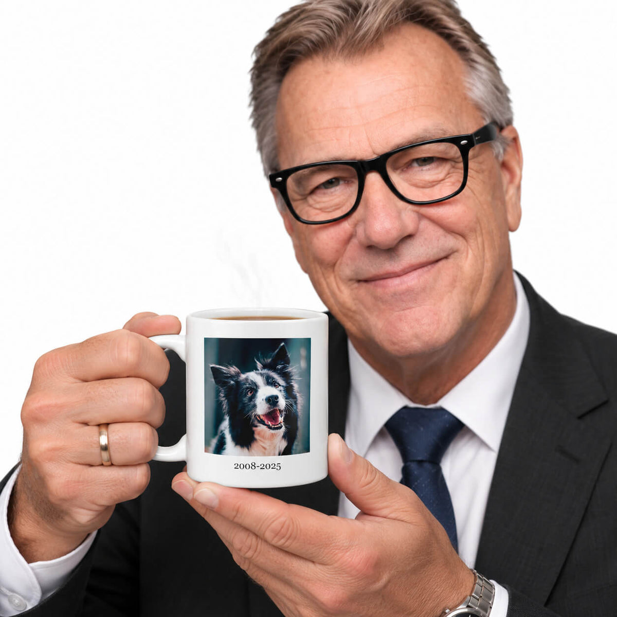(Dog Name) You Left Paw Prints On My Heart Personalised Memorial Mug