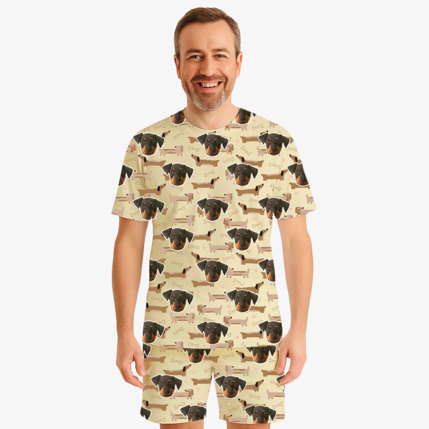 Dachshund Dog Pattern Men's Personalised Pyjamas