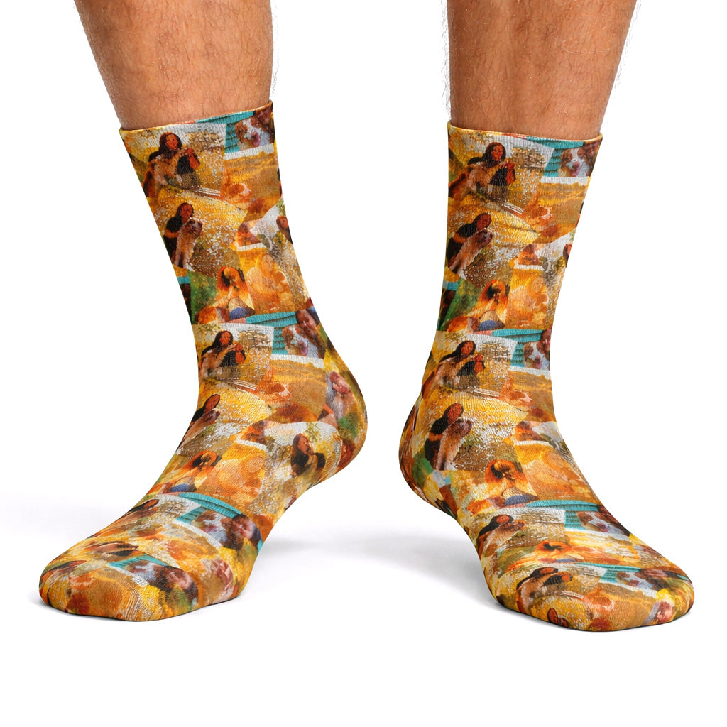 Overlap Photo Collage Personalised Dog Socks