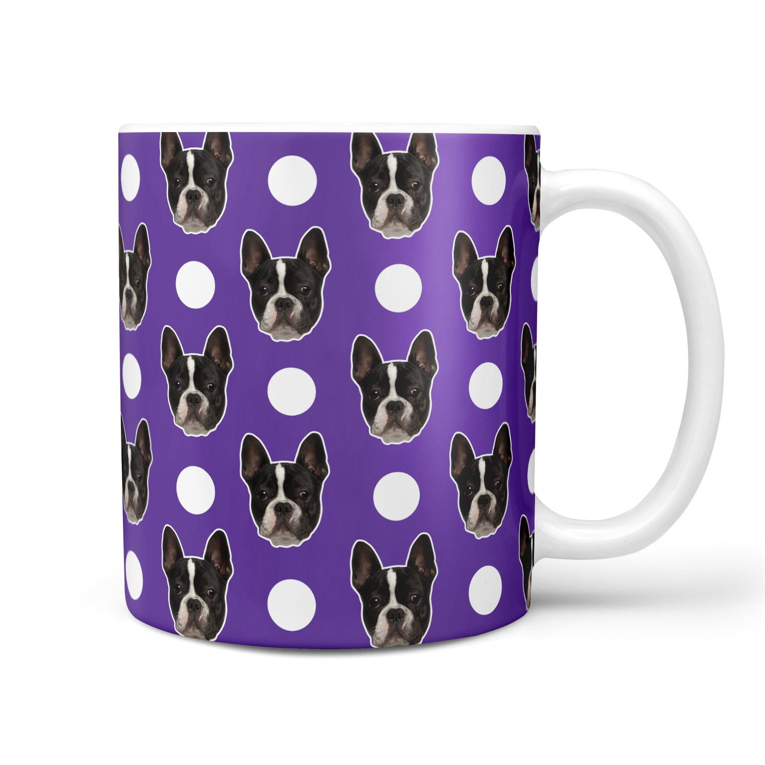Polka Dot Pattern Personalised Dog Mug