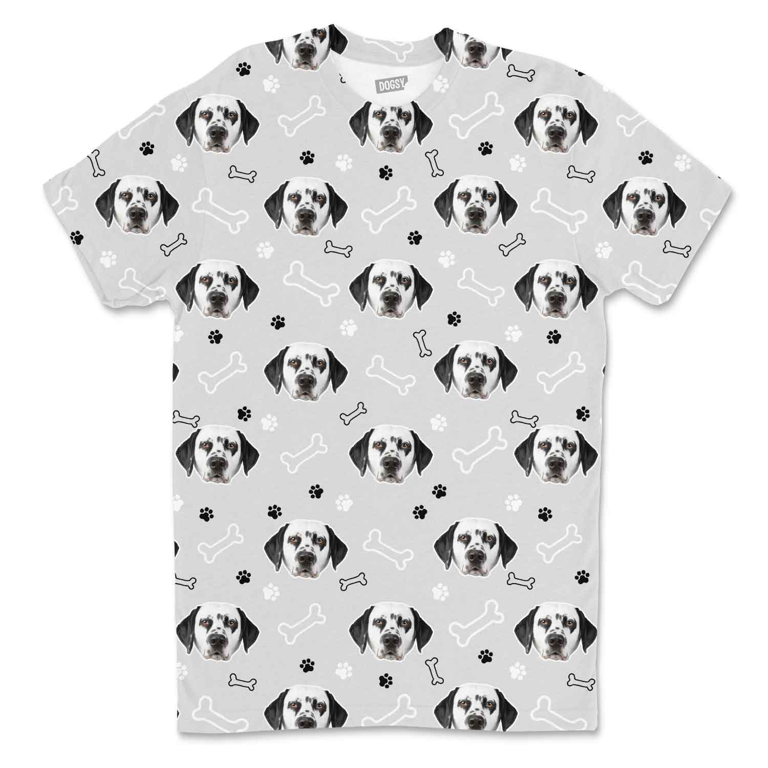 Paw Print & Dog Bones Personalised T-Shirt