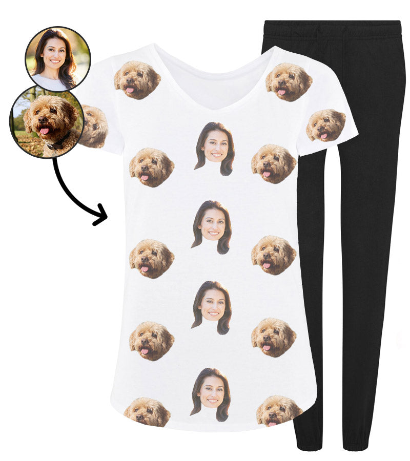 Black Personalised Dog & Owner Photo Pyjamas