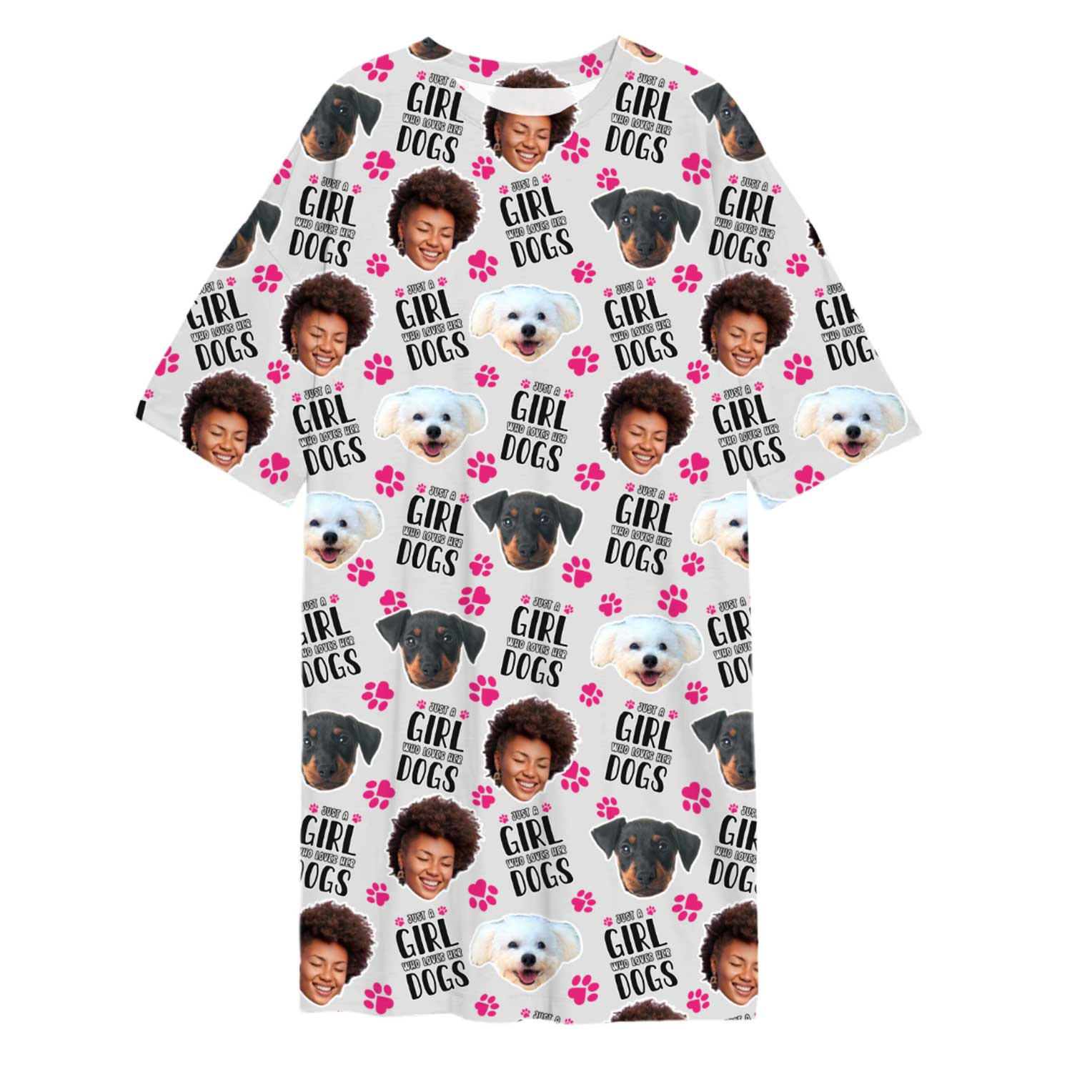 Just a Girl Who Loves Her Dogs Ladies Sleepy Nightshirt