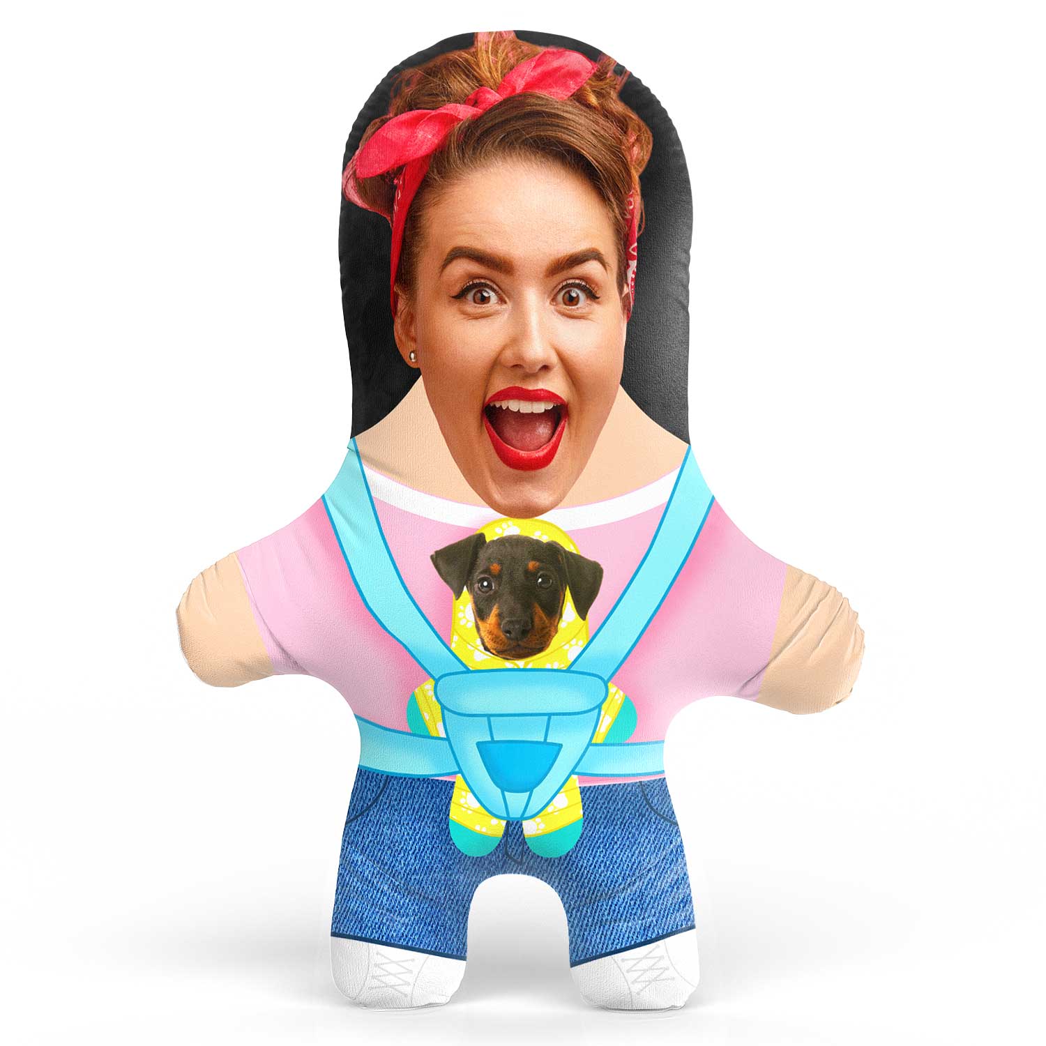 Female Baby Dog Carrier Face Pillow