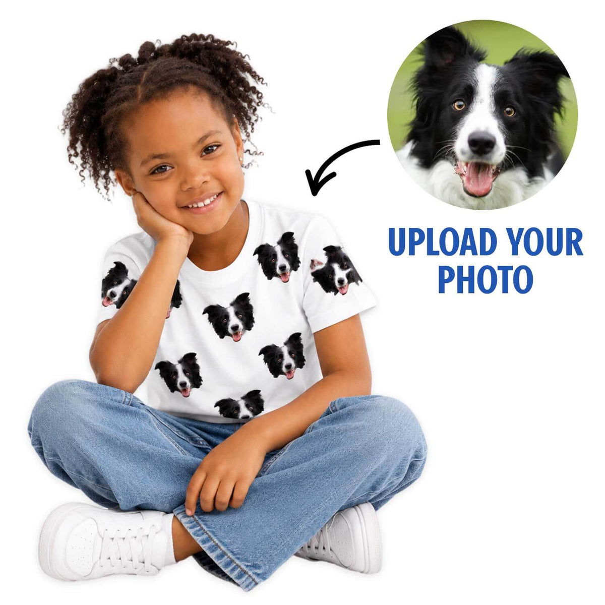 Your Dog All Over Pattern Kids Custom T-Shirt