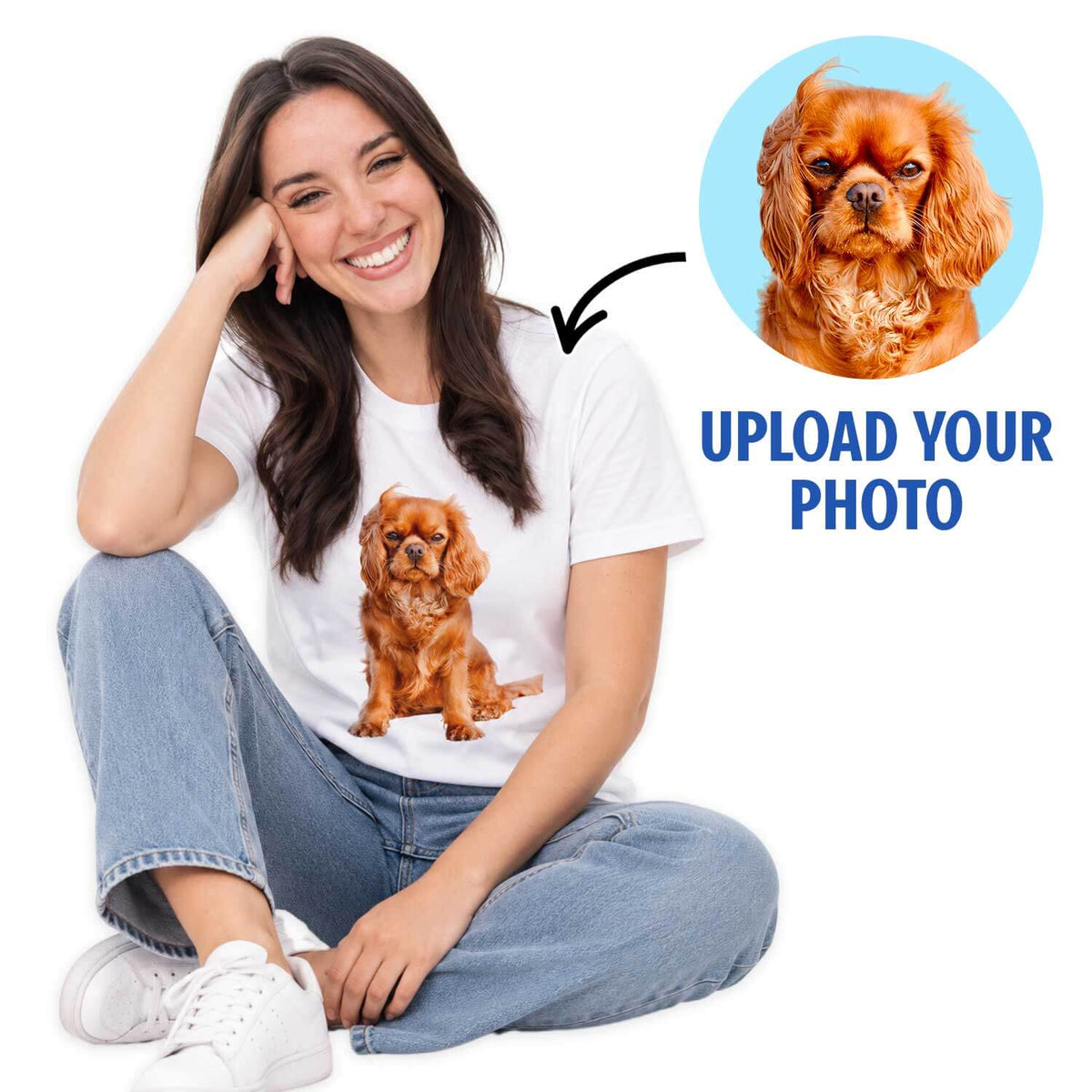 Your Dog Photo Unisex White T-Shirt
