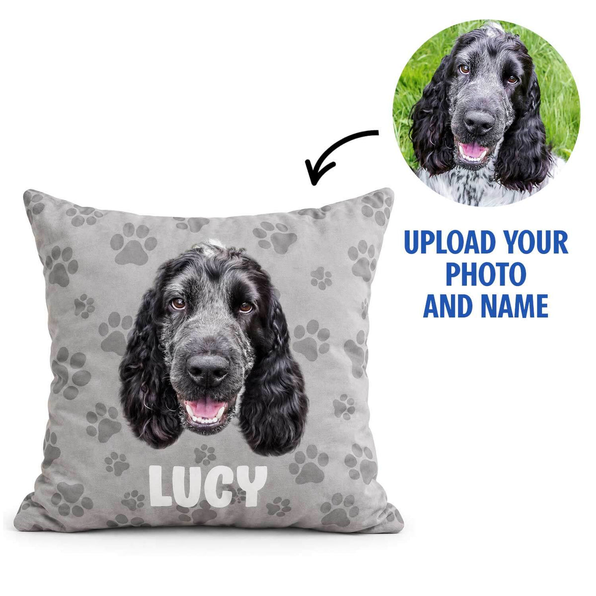 Your Dog Name & Face Custom Cushion
