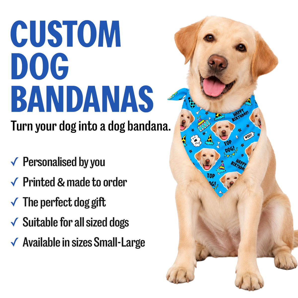 Top Dog Personalised Birthday Bandana