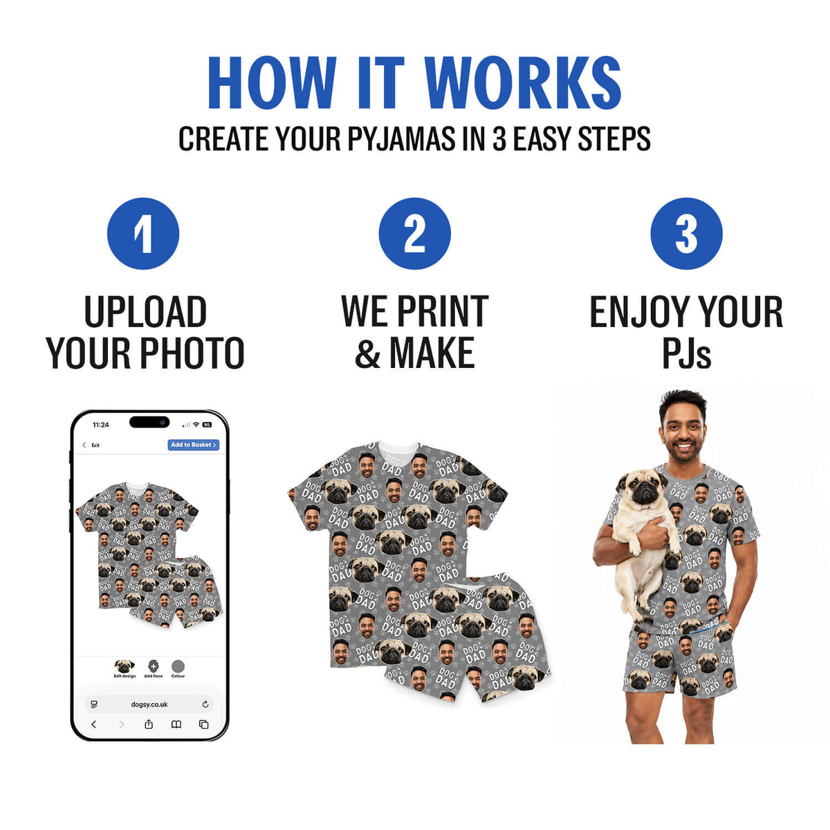 Your Dog Men's Personalised Pyjamas - Shorts Set