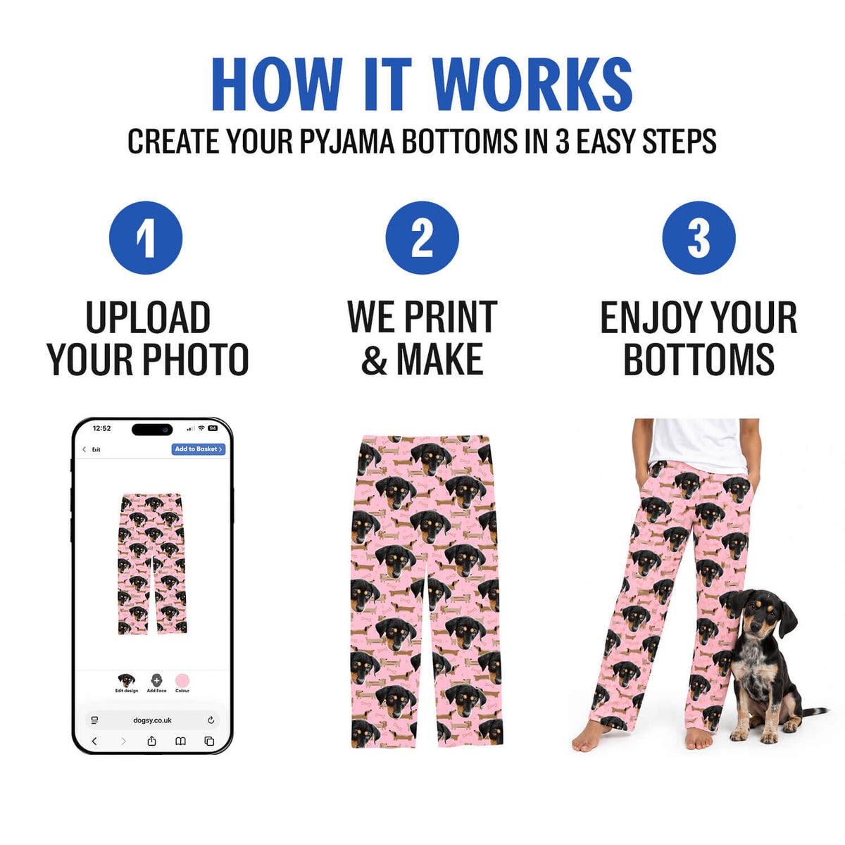 Women's Dog Mash Personalised Pyjama Bottoms