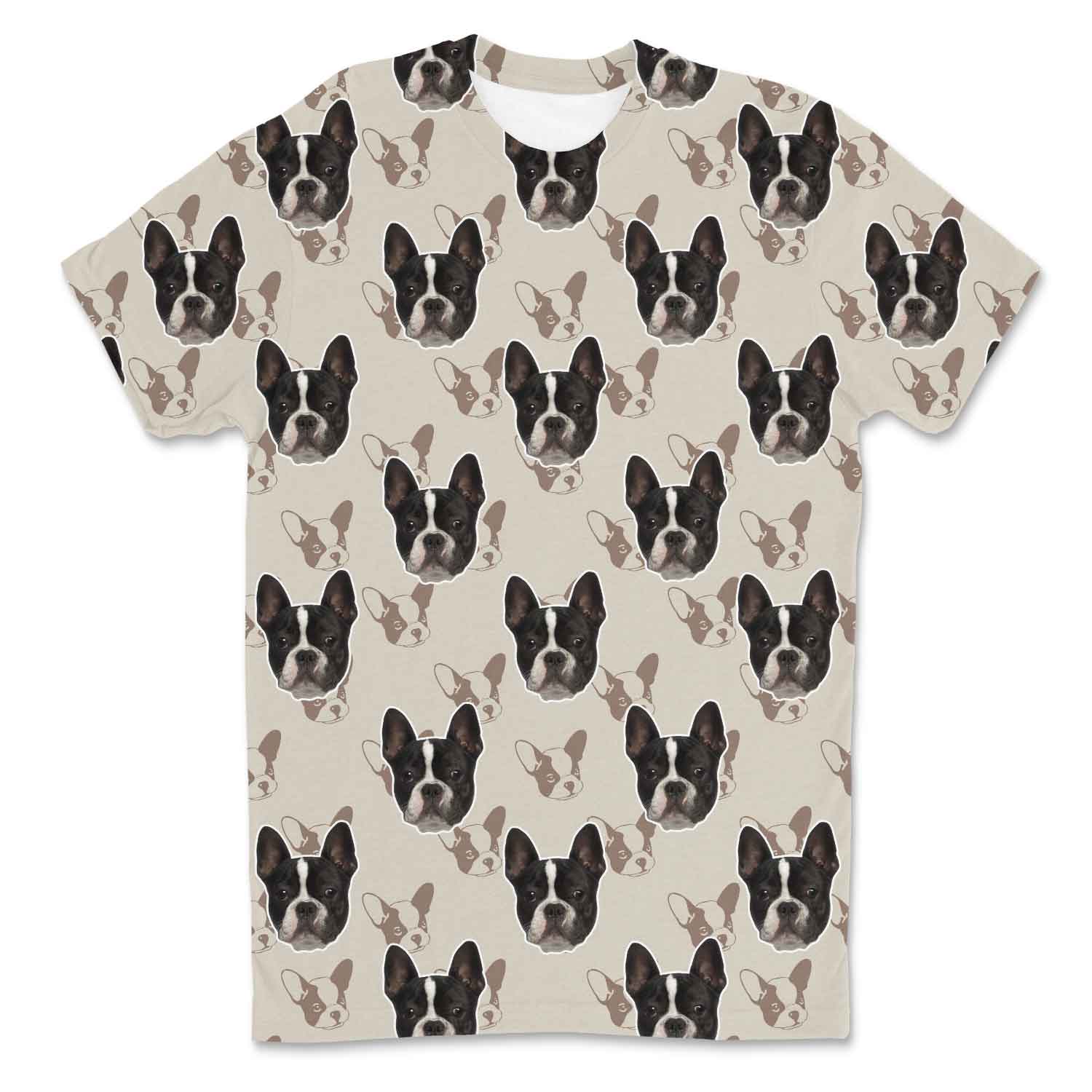 Frenchie Dog Pattern Personalised T-Shirt