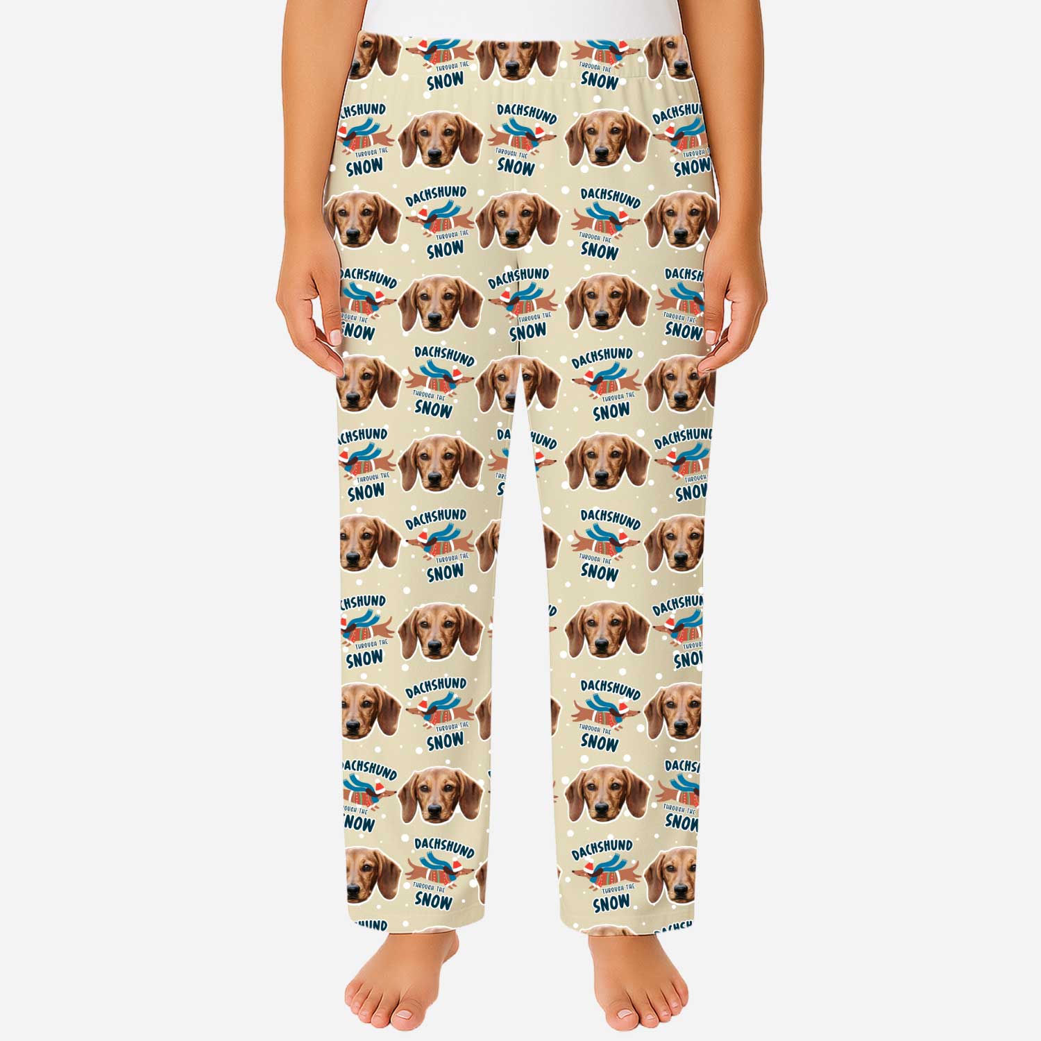 Dachshund Through The Snow Women's Personalised PJ Bottoms