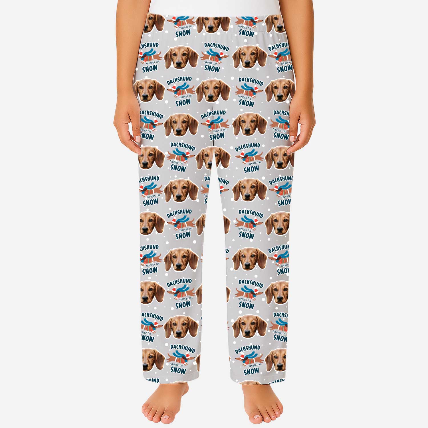 Dachshund Through The Snow Women's Personalised PJ Bottoms