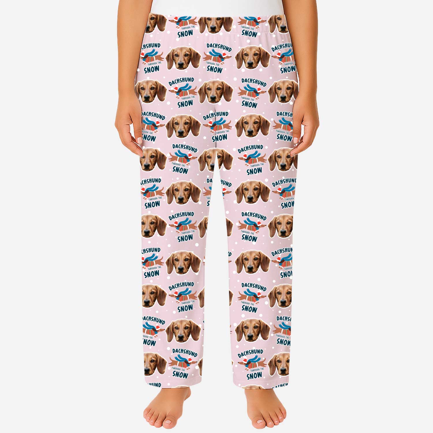 Dachshund Through The Snow Women's Personalised PJ Bottoms