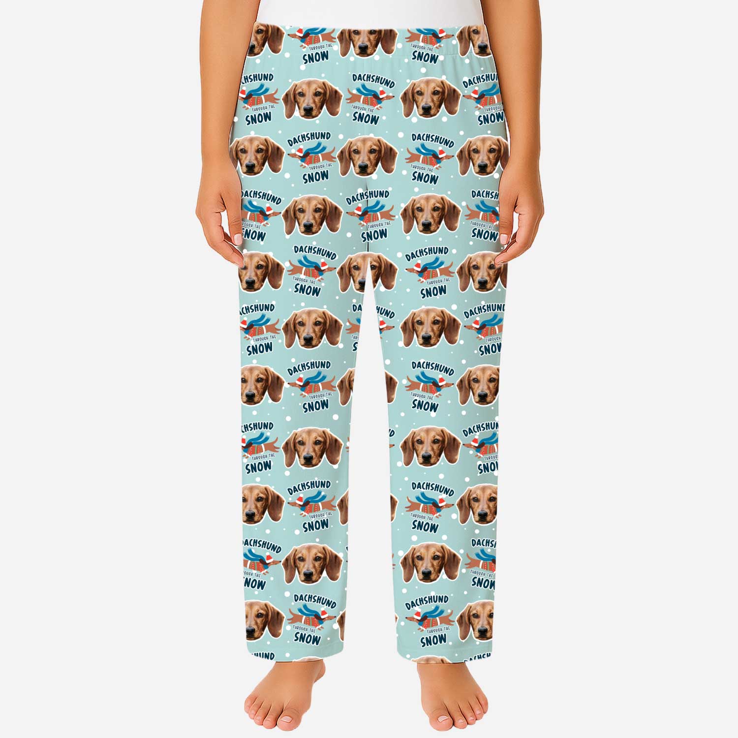 Dachshund Through The Snow Women's Personalised PJ Bottoms