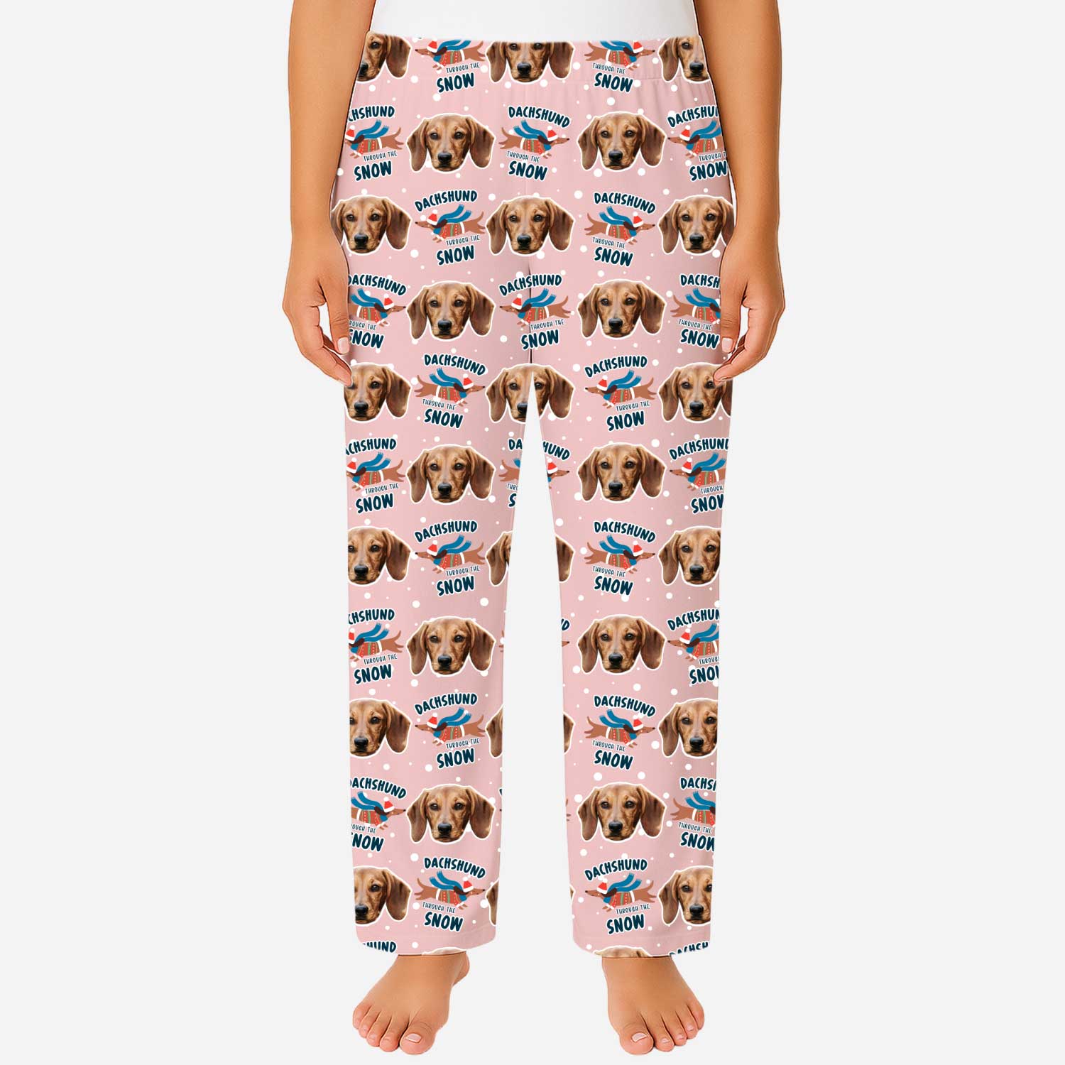 Dachshund Through The Snow Women's Personalised PJ Bottoms