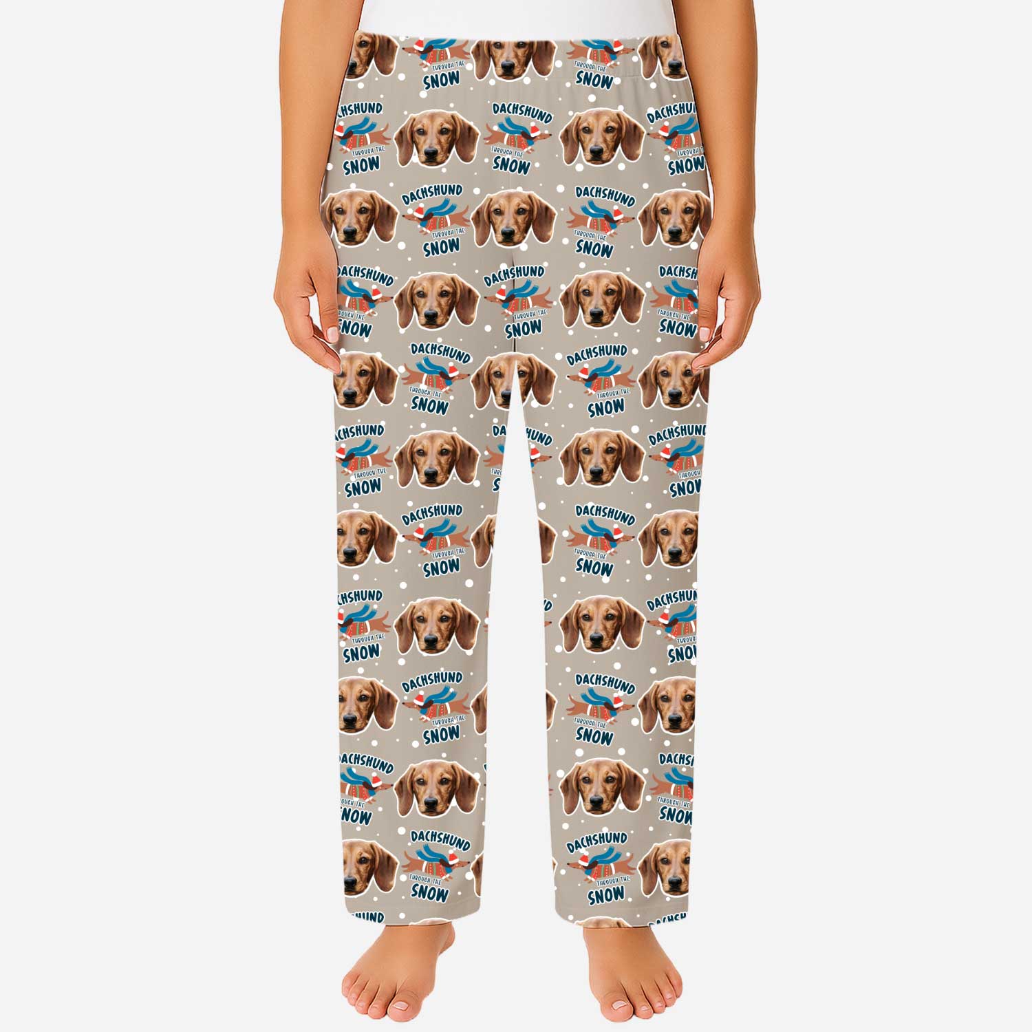 Dachshund Through The Snow Women's Personalised PJ Bottoms