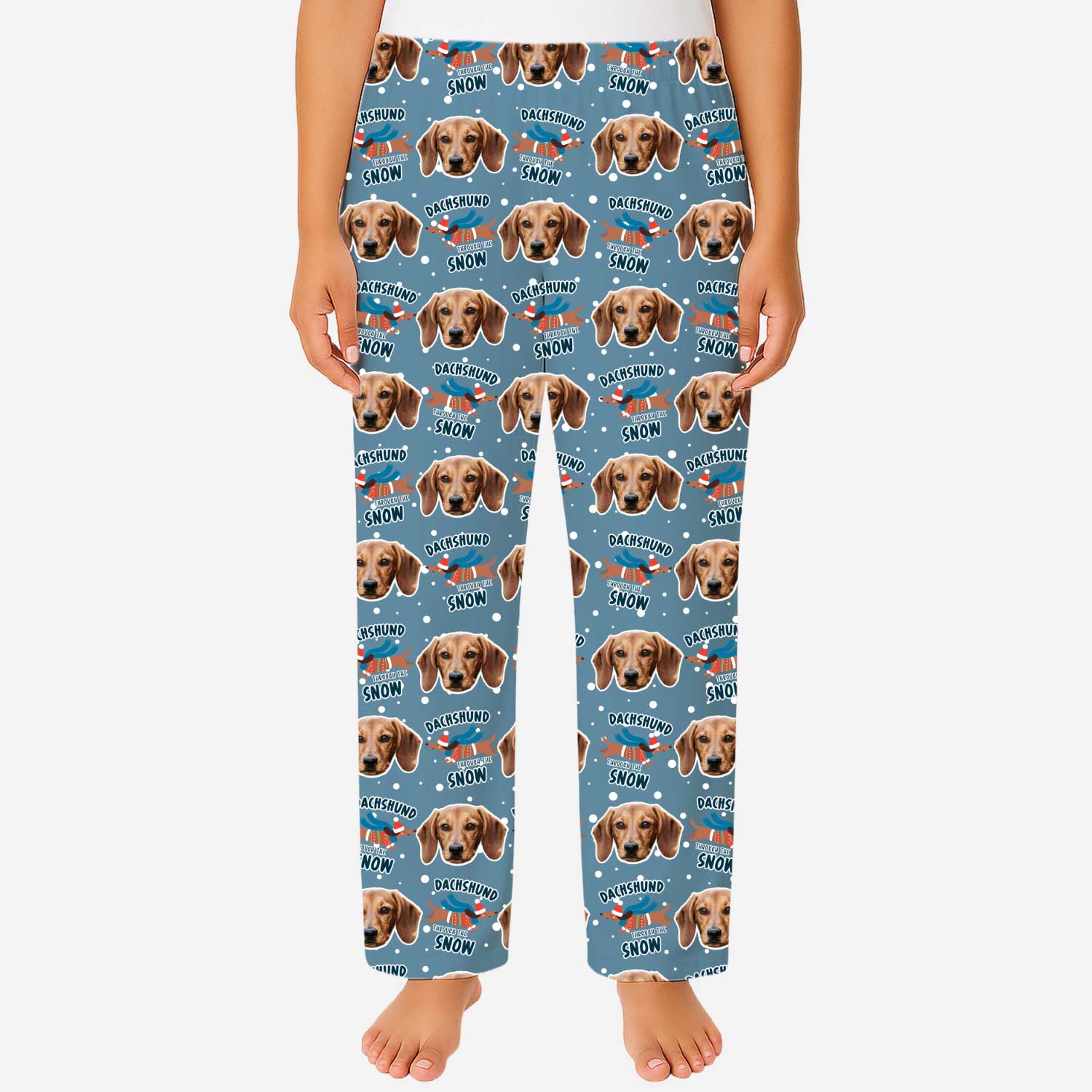 Dachshund Through The Snow Women's Personalised PJ Bottoms