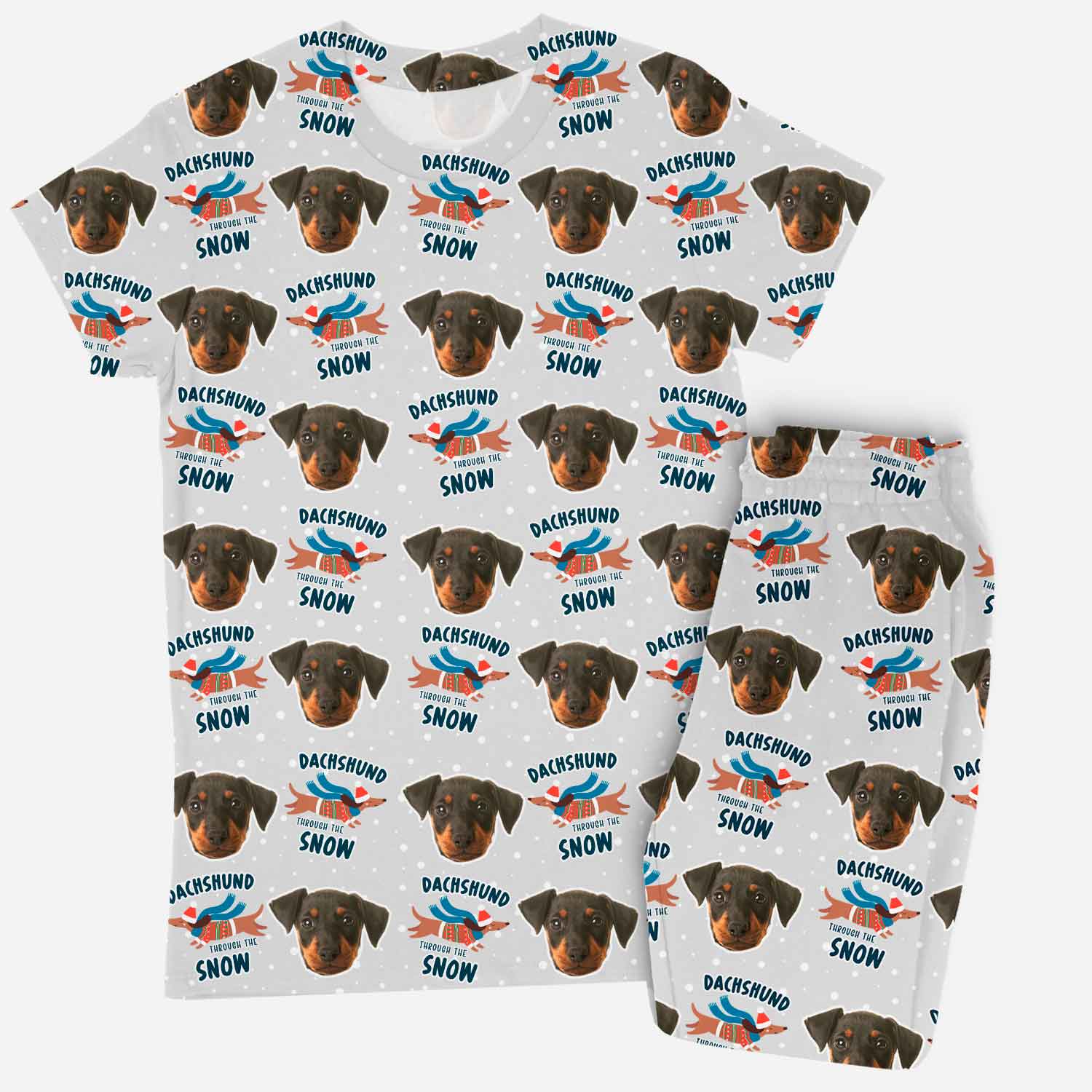 Dachshund Through The Snow Women's Personalised Pyjamas - Trouser Set