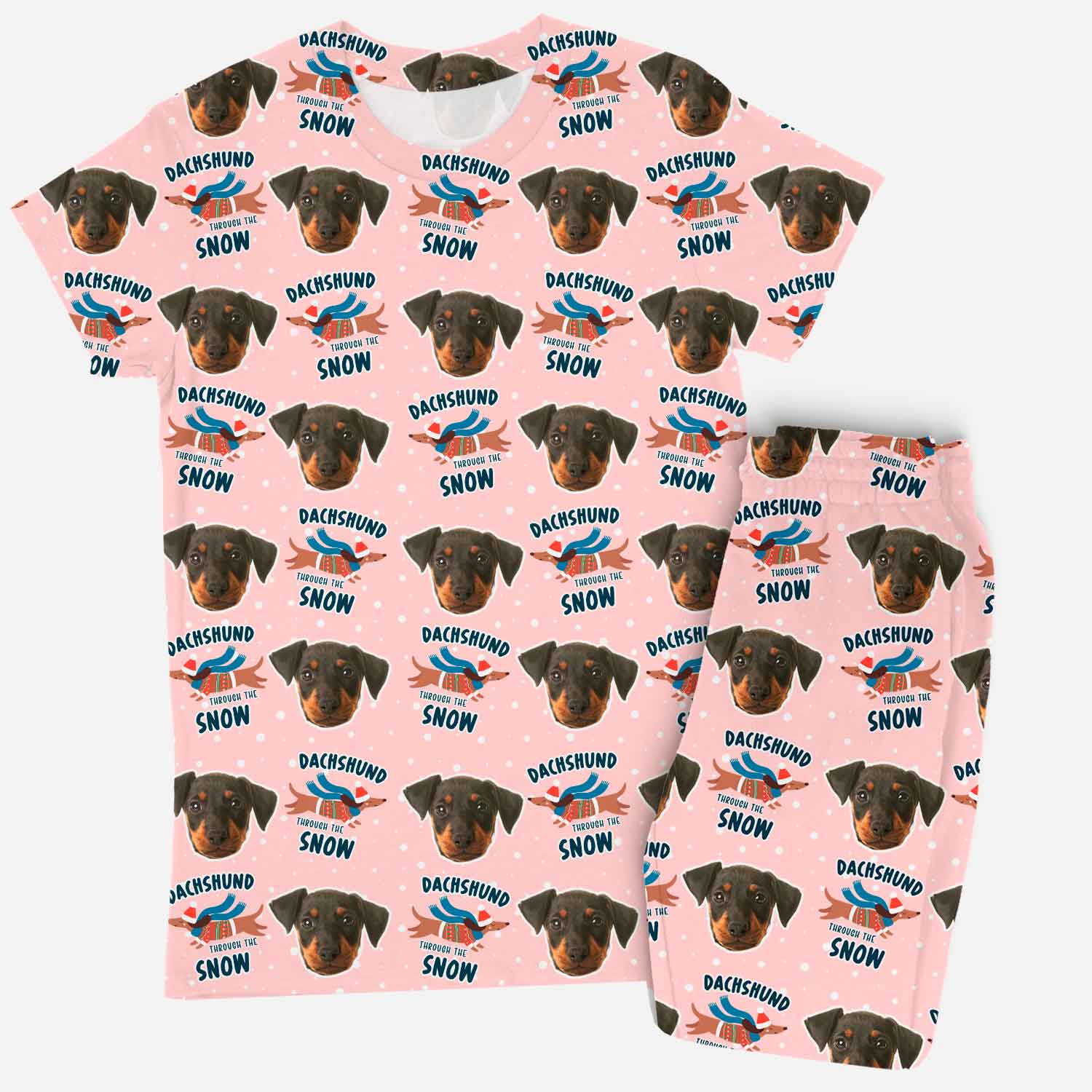 Dachshund Through The Snow Women's Personalised Pyjamas - Trouser Set