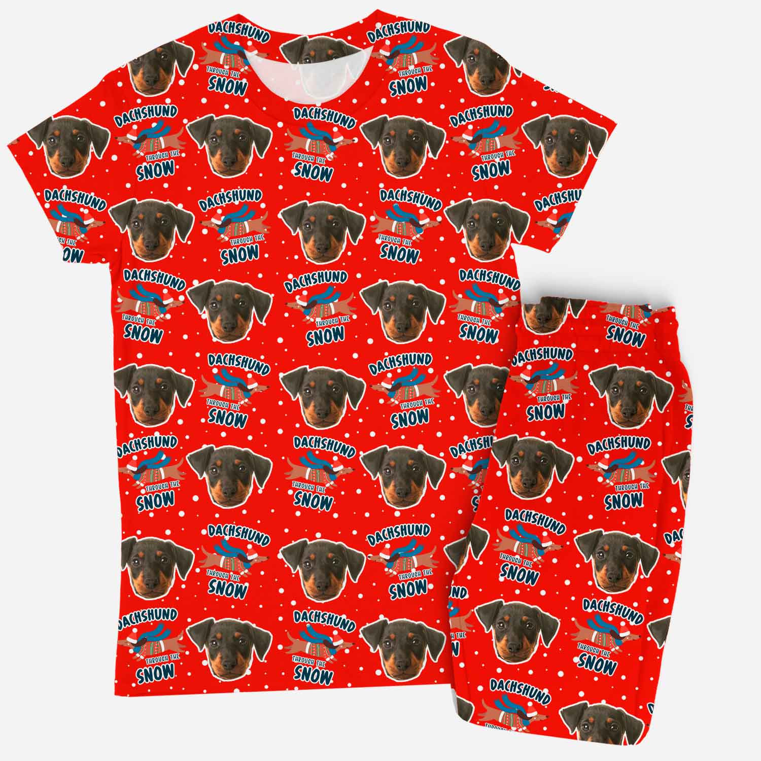 Dachshund Through The Snow Women's Personalised Pyjamas - Trouser Set