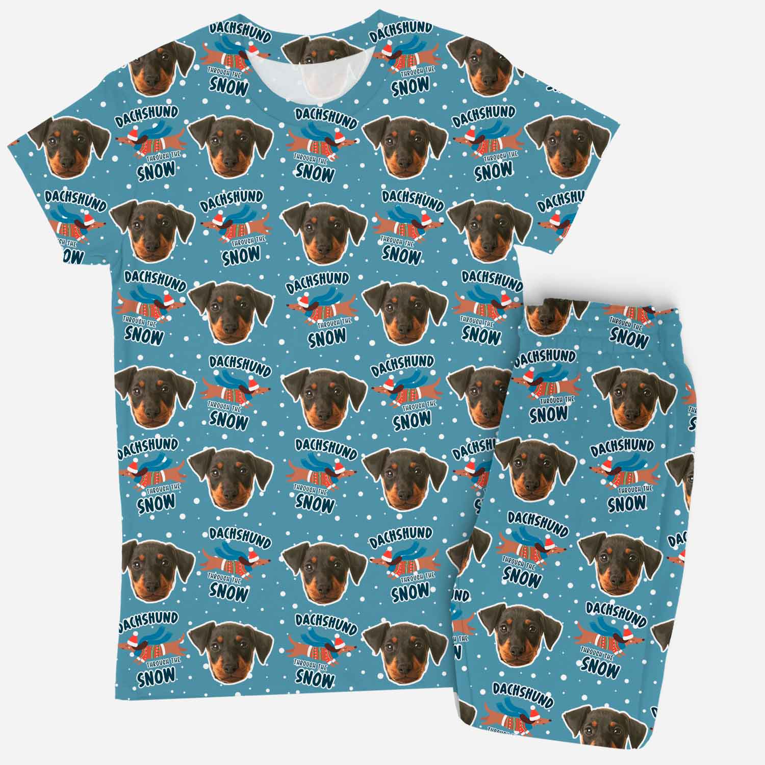 Dachshund Through The Snow Women's Personalised Pyjamas - Trouser Set
