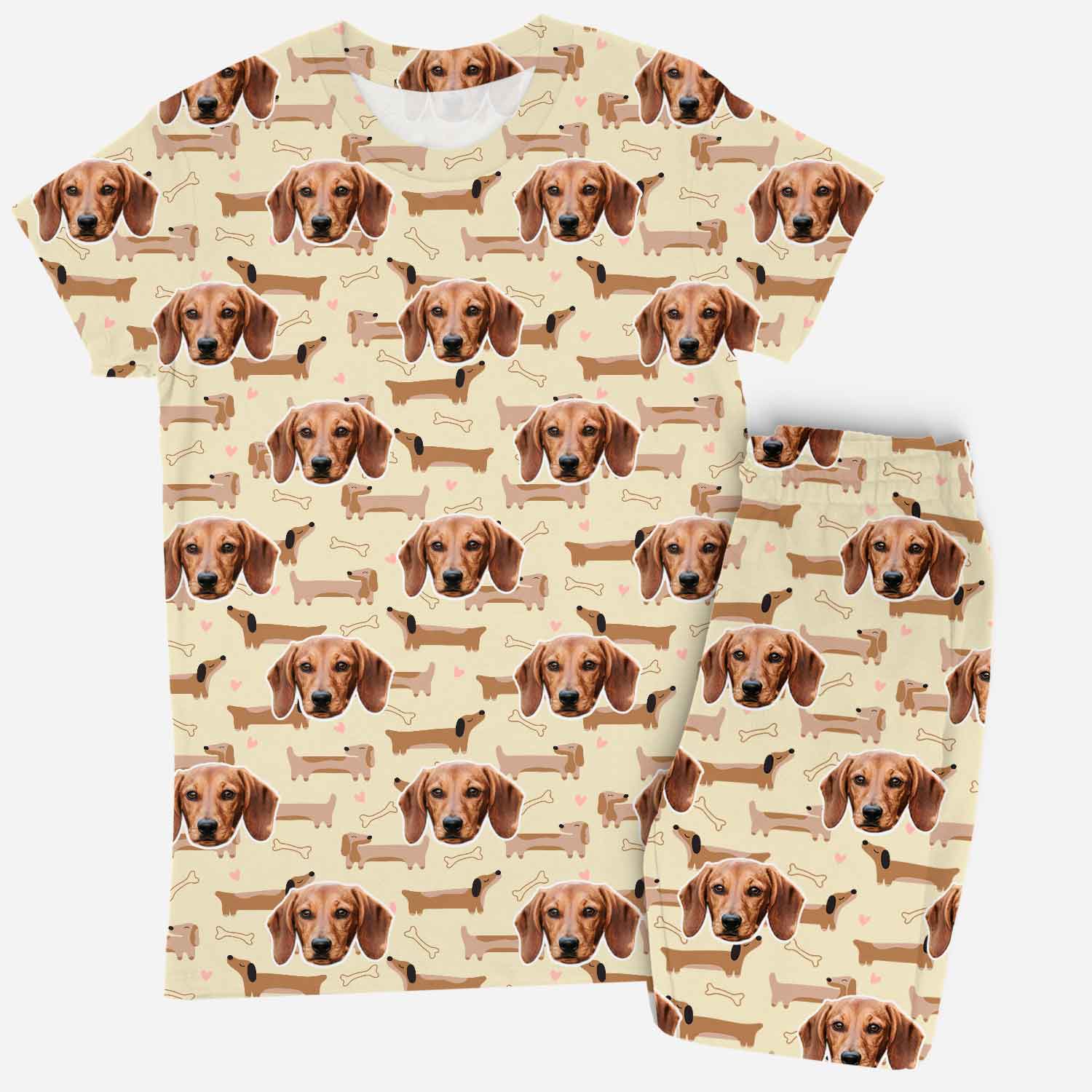Dachshund Dog Pattern Women's Personalised Pyjamas - Trouser Set