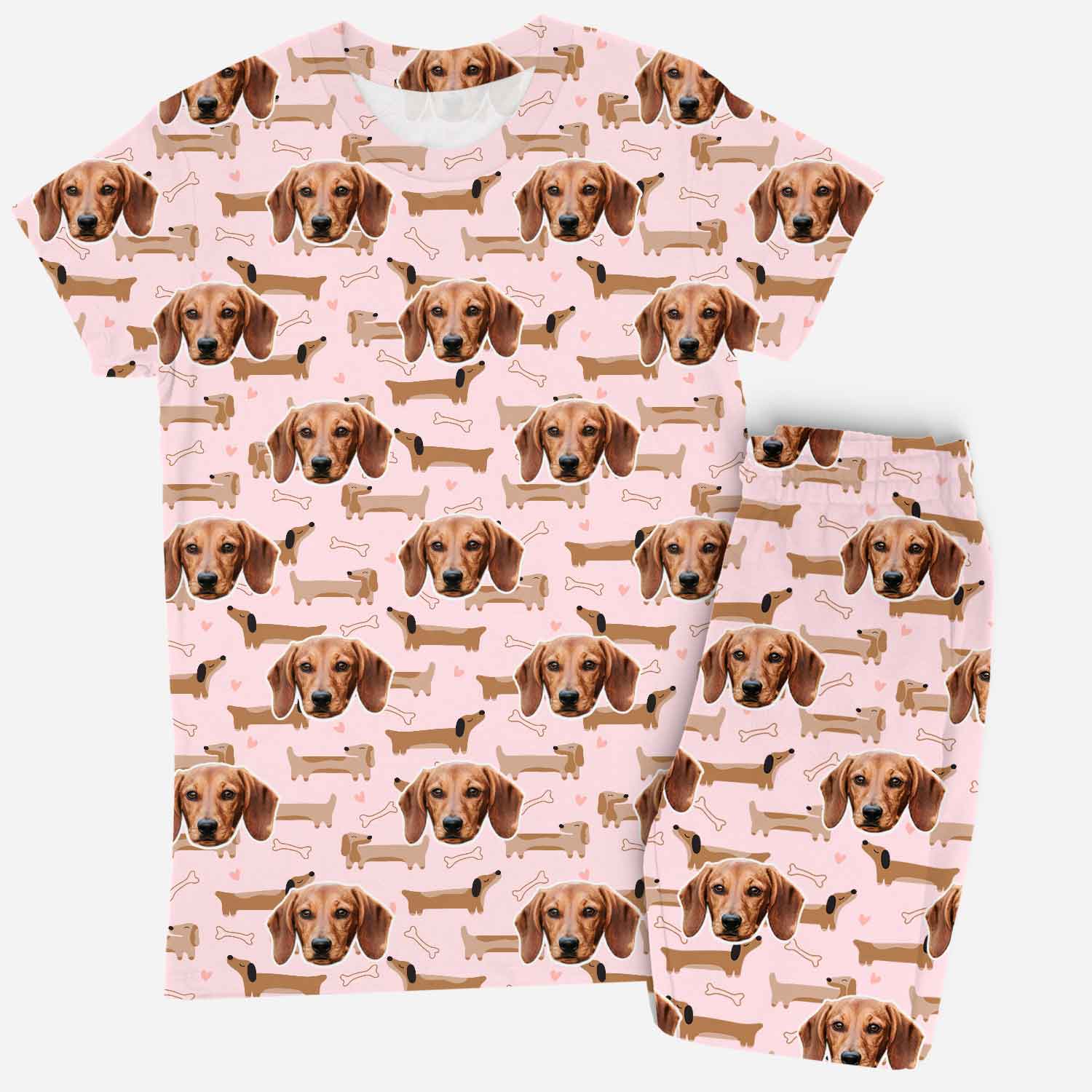Dachshund Dog Pattern Women's Personalised Pyjamas - Trouser Set
