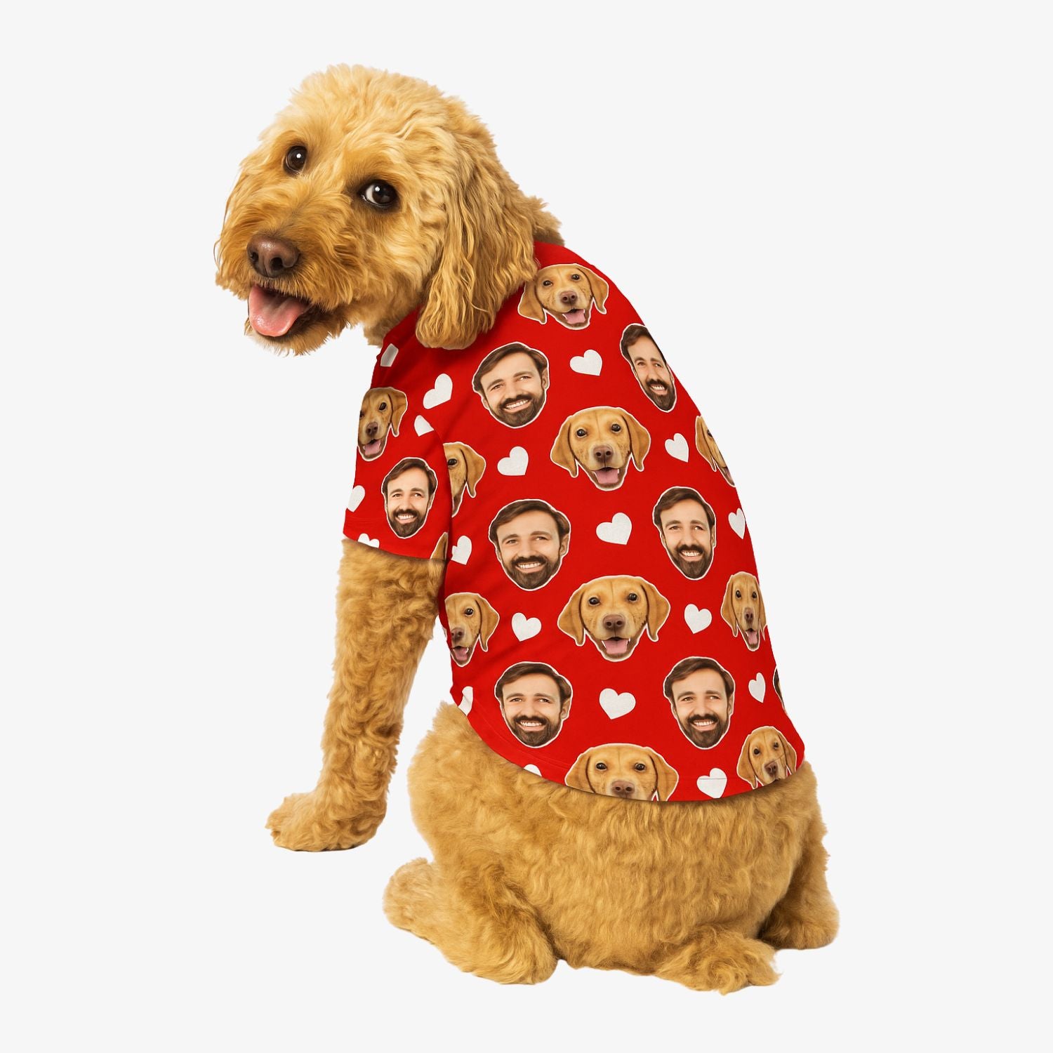 White Hearts Personalised Dog T Shirt