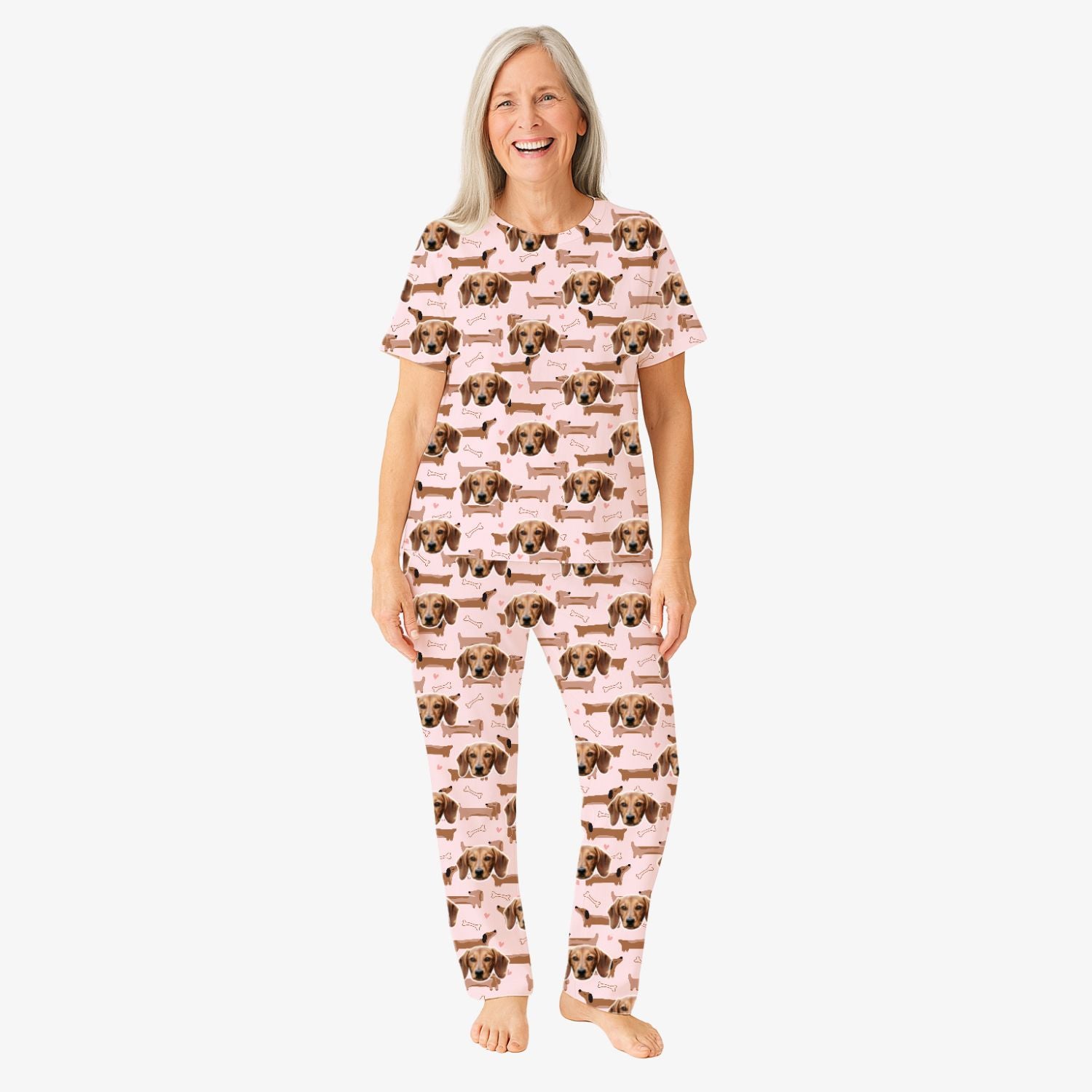 Dachshund Dog Pattern Women's Personalised Pyjamas - Trouser Set