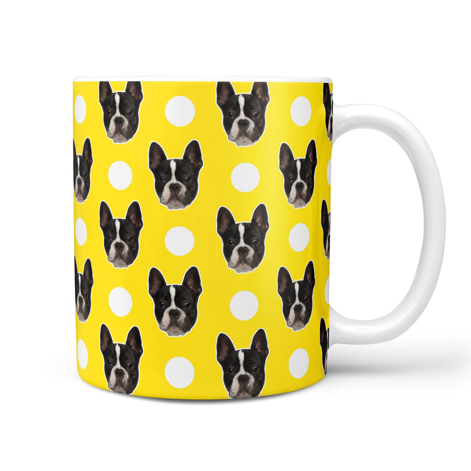 Polka Dot Pattern Personalised Dog Mug