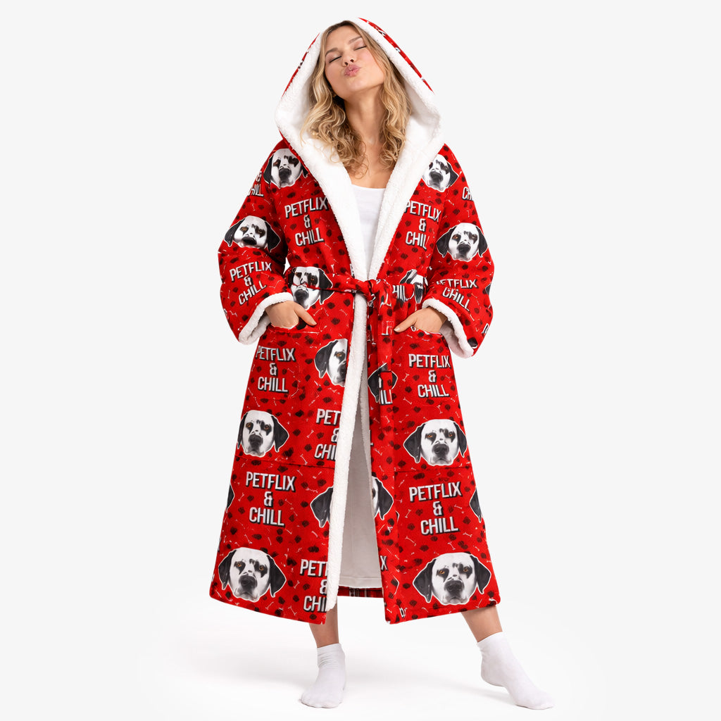 Petflix and Chill Personalised Dressing Gown