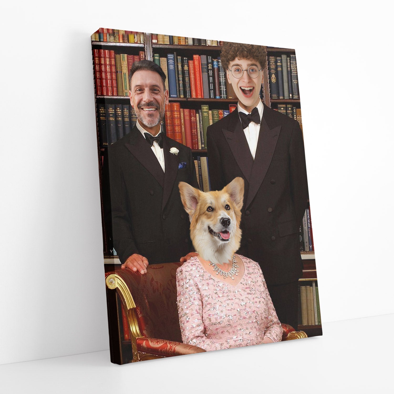 custom queen and servant dog portrait