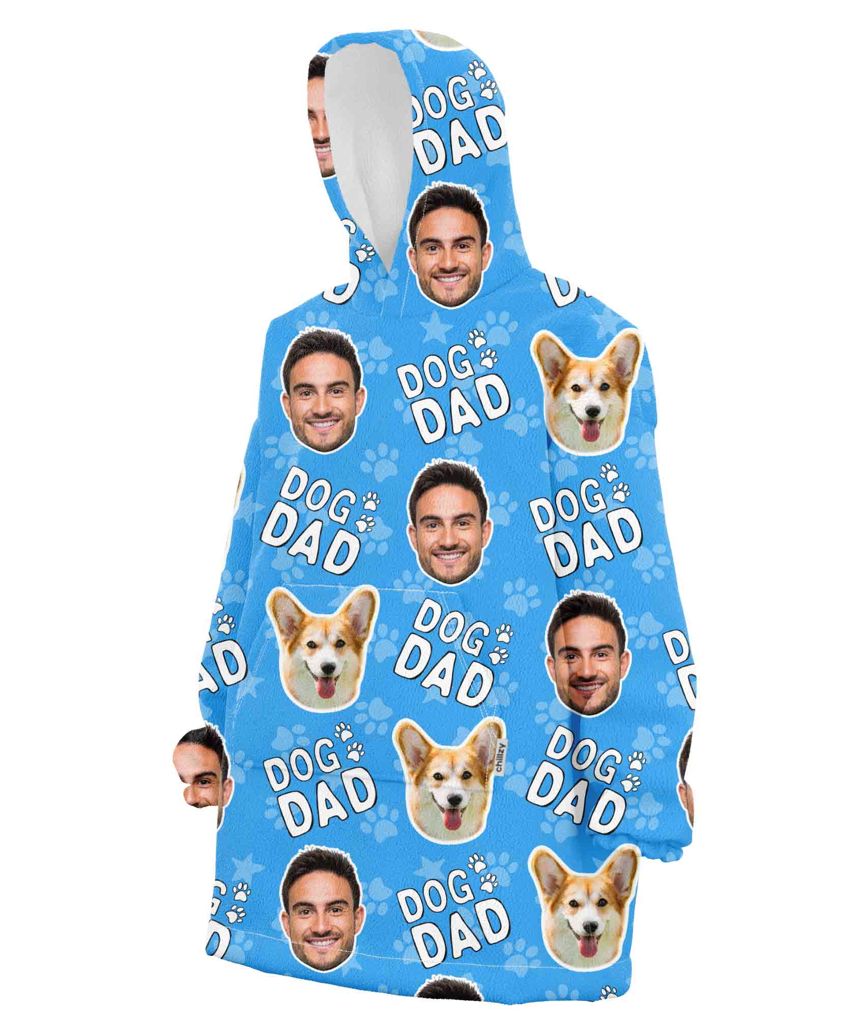 Dog Dad Personalised Hooded Blanket