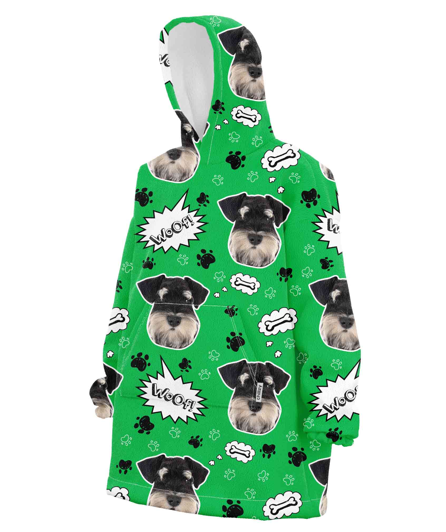 Custom Dog Woof Hoodie Blanket