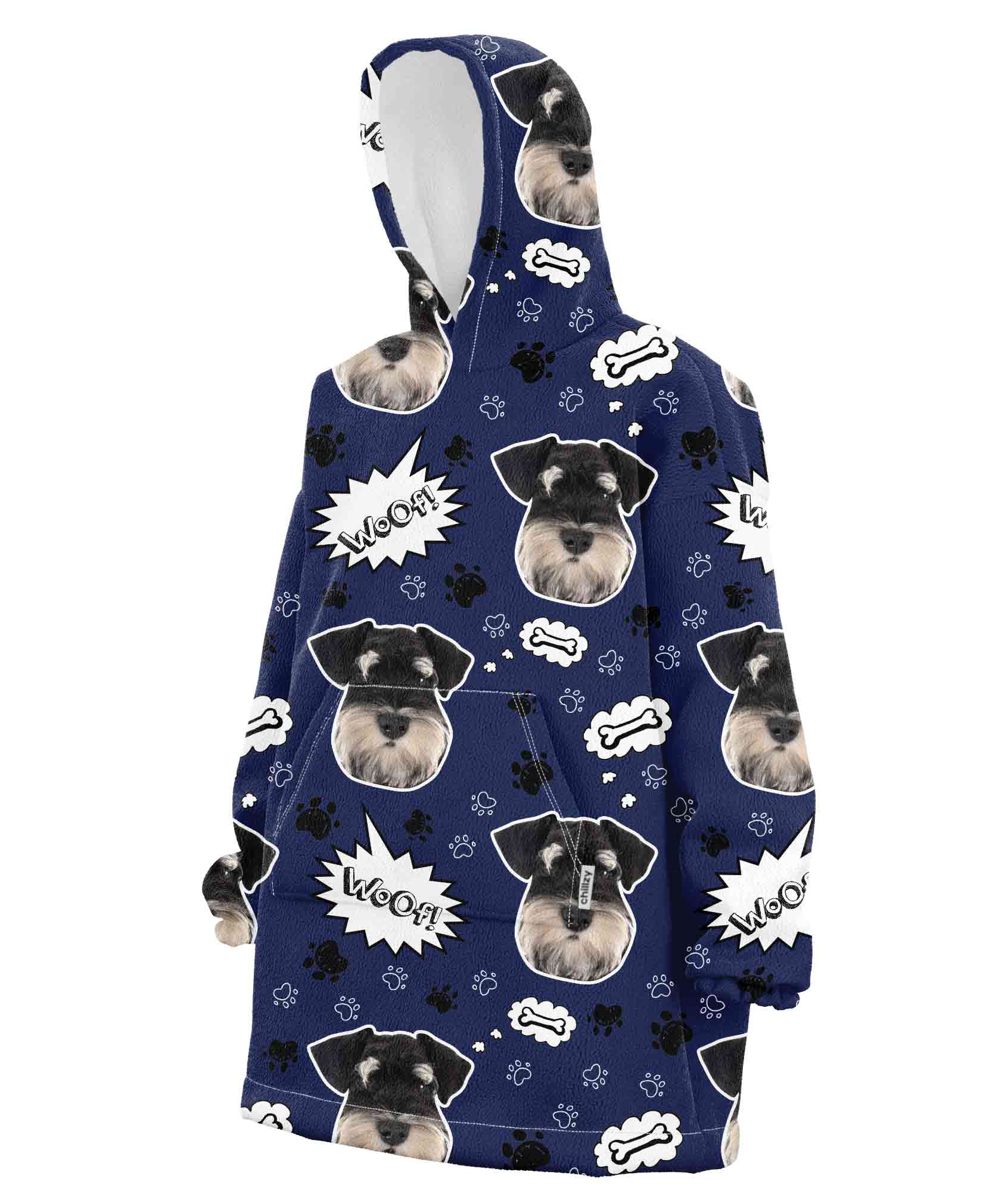 Custom Dog Woof Hoodie Blanket