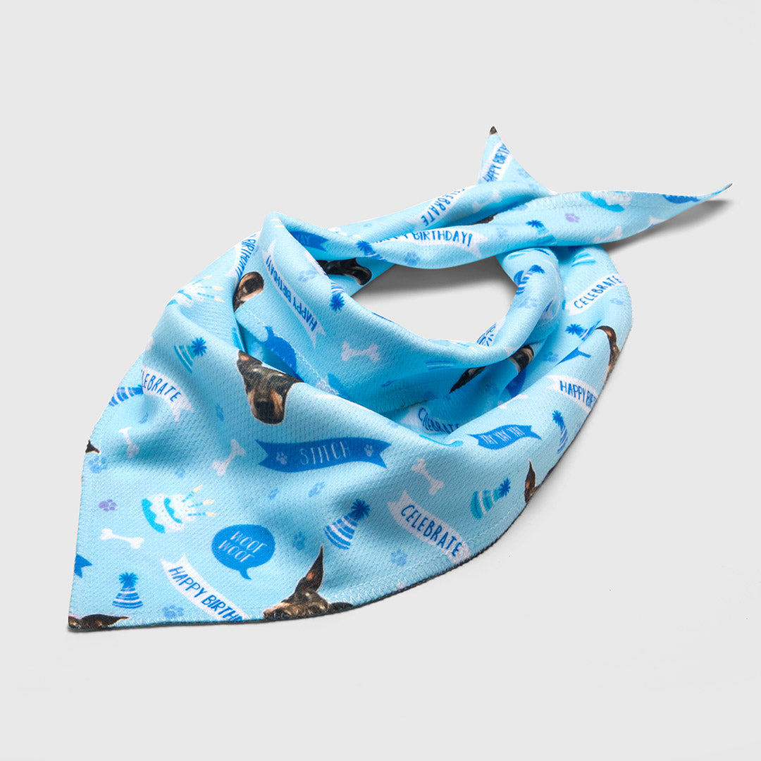 Happy Birthday Dog Bandana With Photo