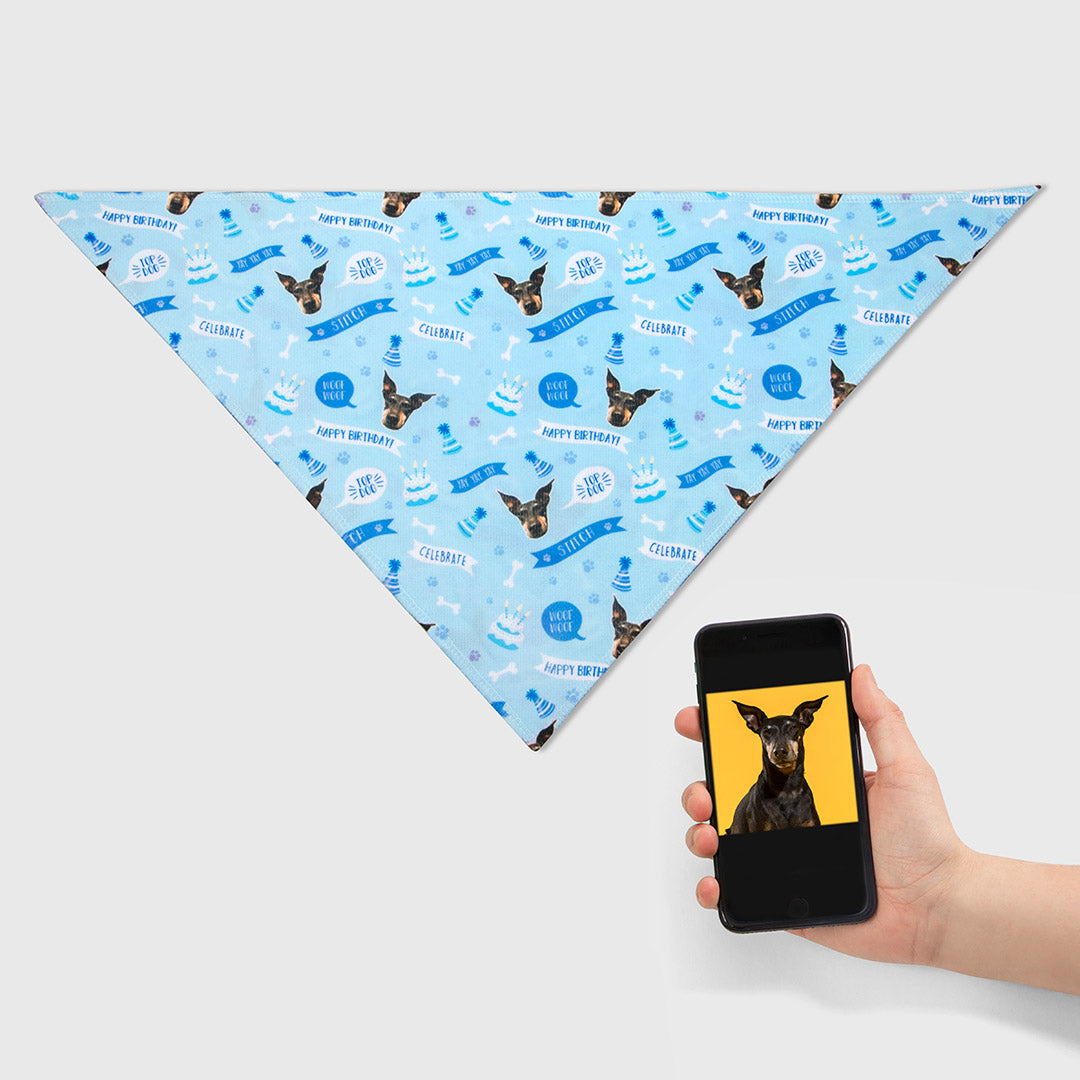 Happy Birthday Dog Face Bandana