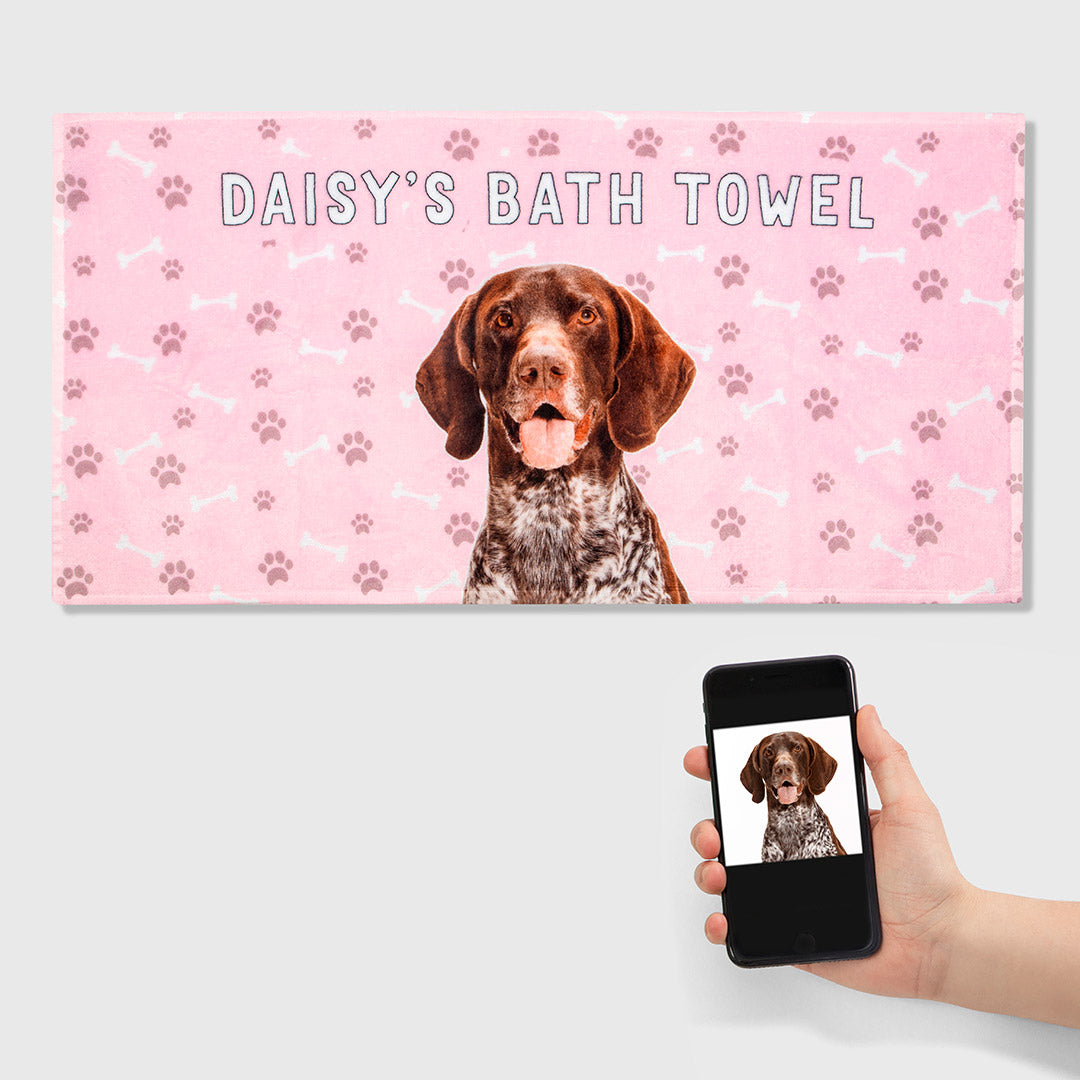 Your Dog Photo and Name Towel
